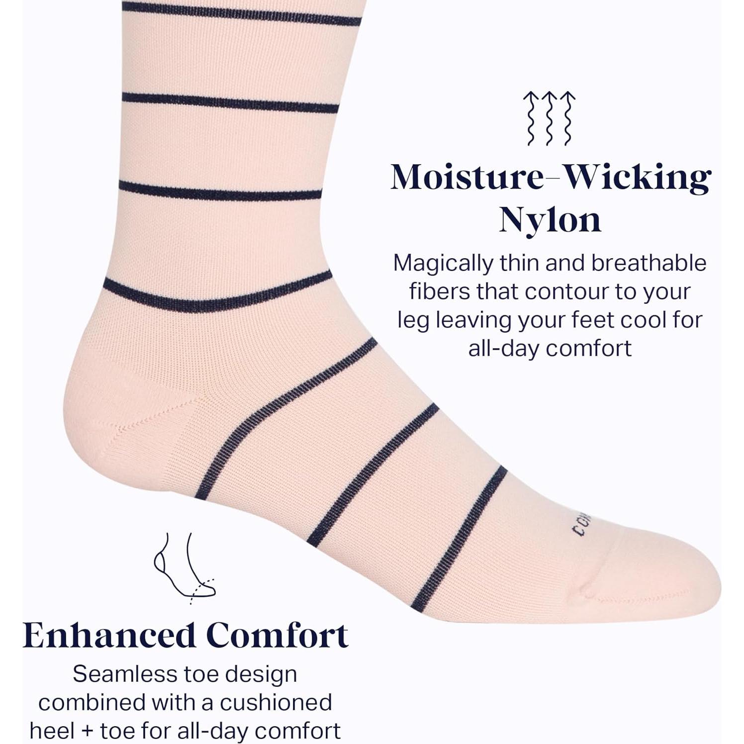 Calcetines de Compresión Altos Comrad Unisex 15-20 mmHg Rayas