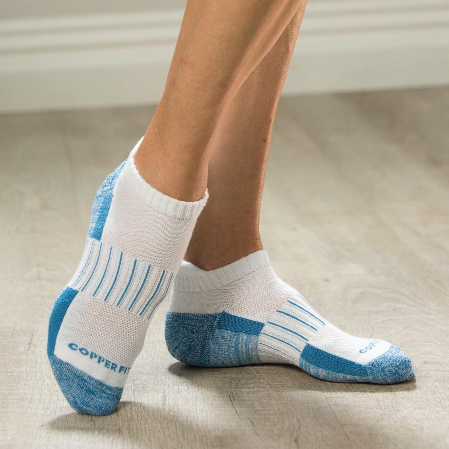 Calcetines Deportivos Copper Fit 3 Pares Tobillo Blanco