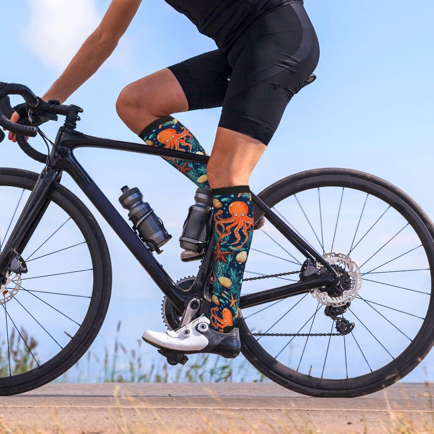 Calcetines de Compresión Unisex 15-20mmHg Soporte para Pantorrilla