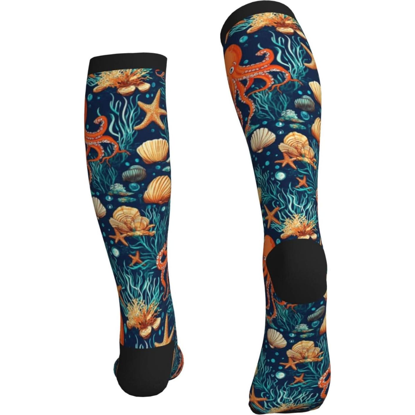 Calcetines de Compresión Unisex 15-20mmHg Soporte para Pantorrilla