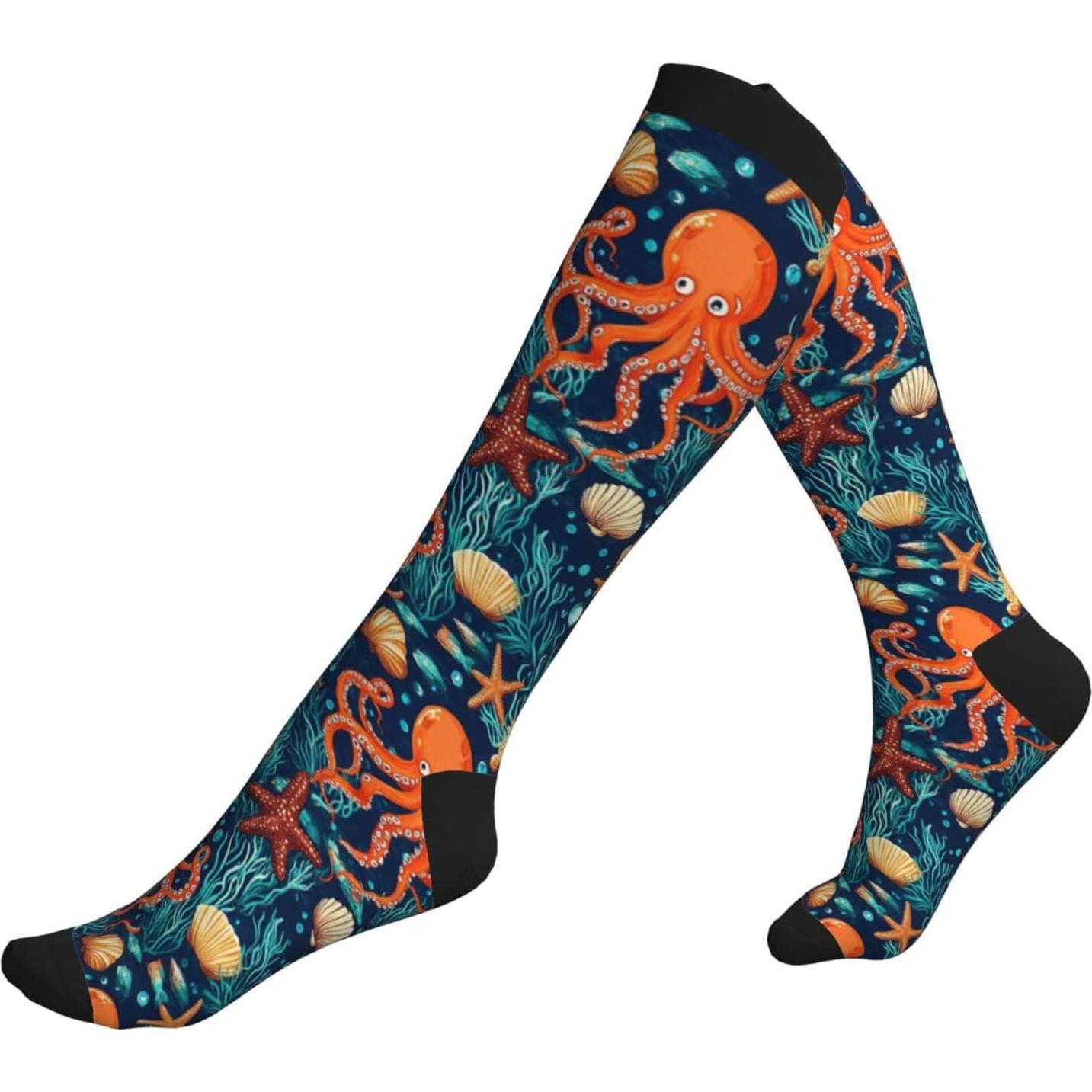 Calcetines de Compresión Unisex 15-20mmHg Soporte para Pantorrilla