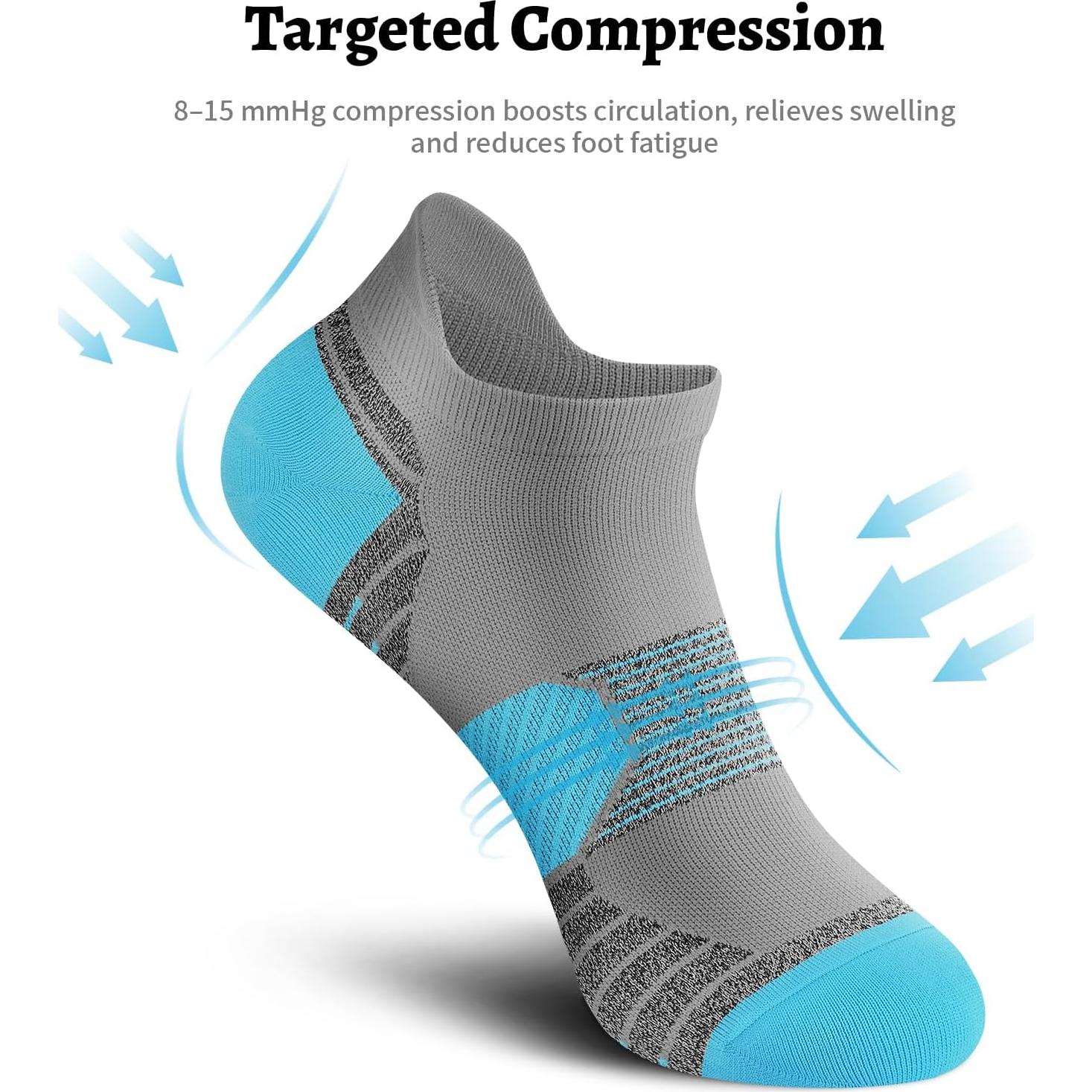 Calcetines de Compresión PAPLUS para Correr Mujeres - 6 Pares