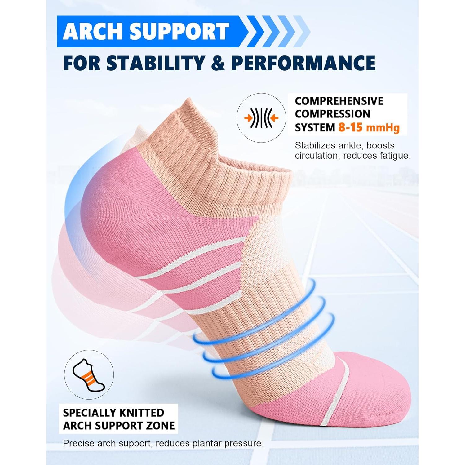 5 Pares de Calcetines de Compresión Aoliks para Correr - Soporte Arco