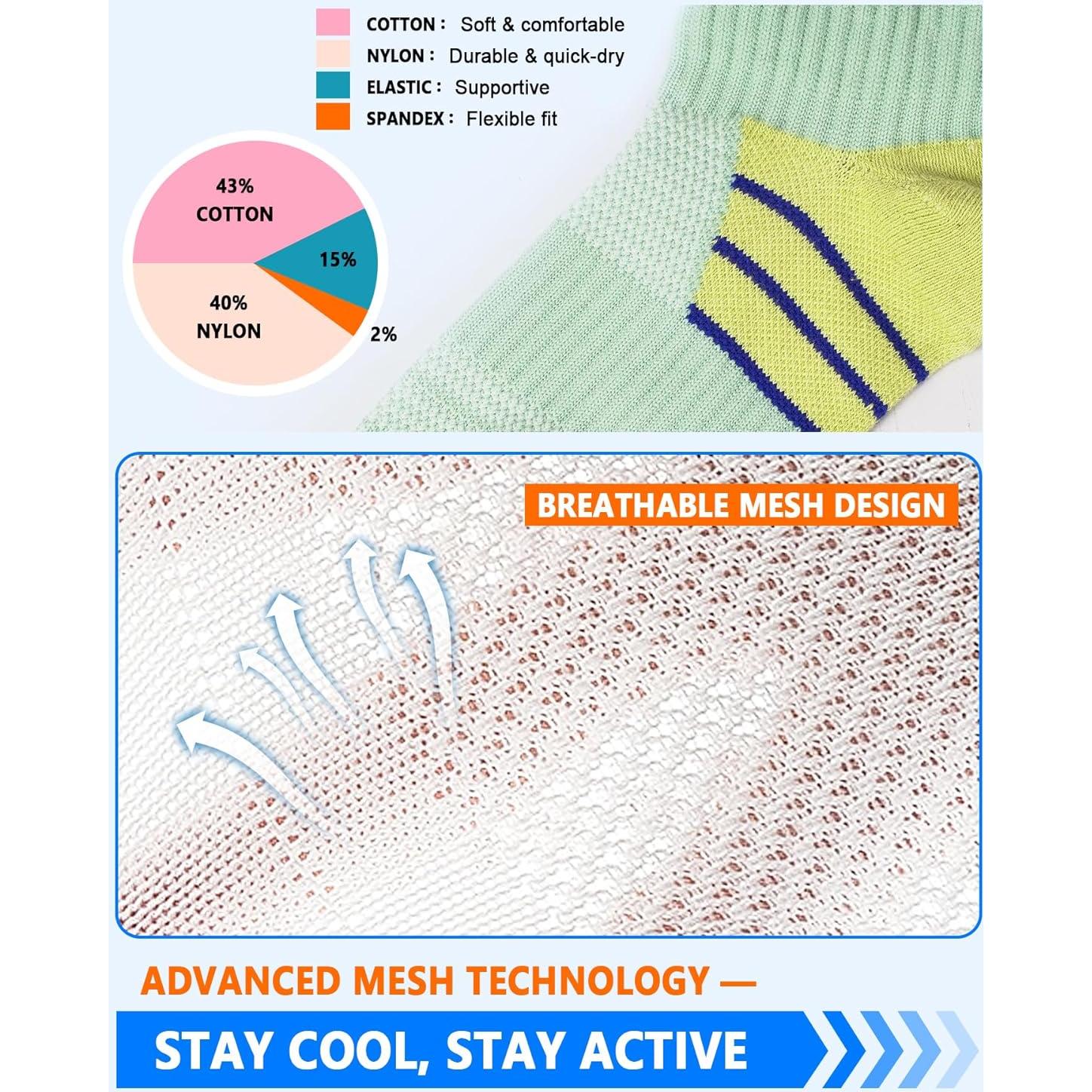 5 Pares de Calcetines de Compresión Aoliks para Correr - Soporte Arco