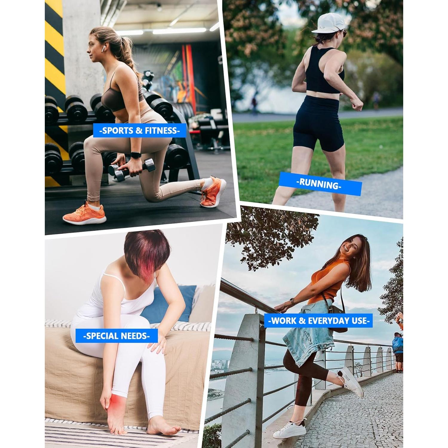 5 Pares de Calcetines de Compresión Aoliks para Correr - Soporte Arco