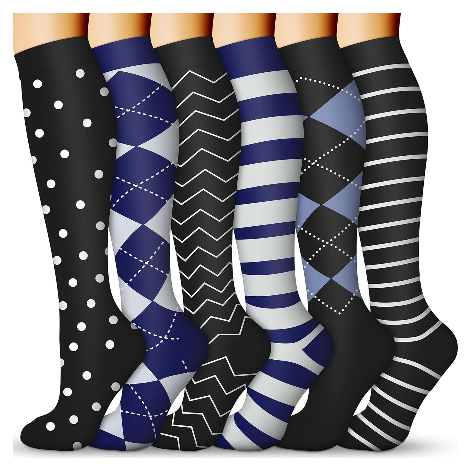 Calcetines de Compresión QUXIANG 15-20 mmHg para Hombres y Mujeres