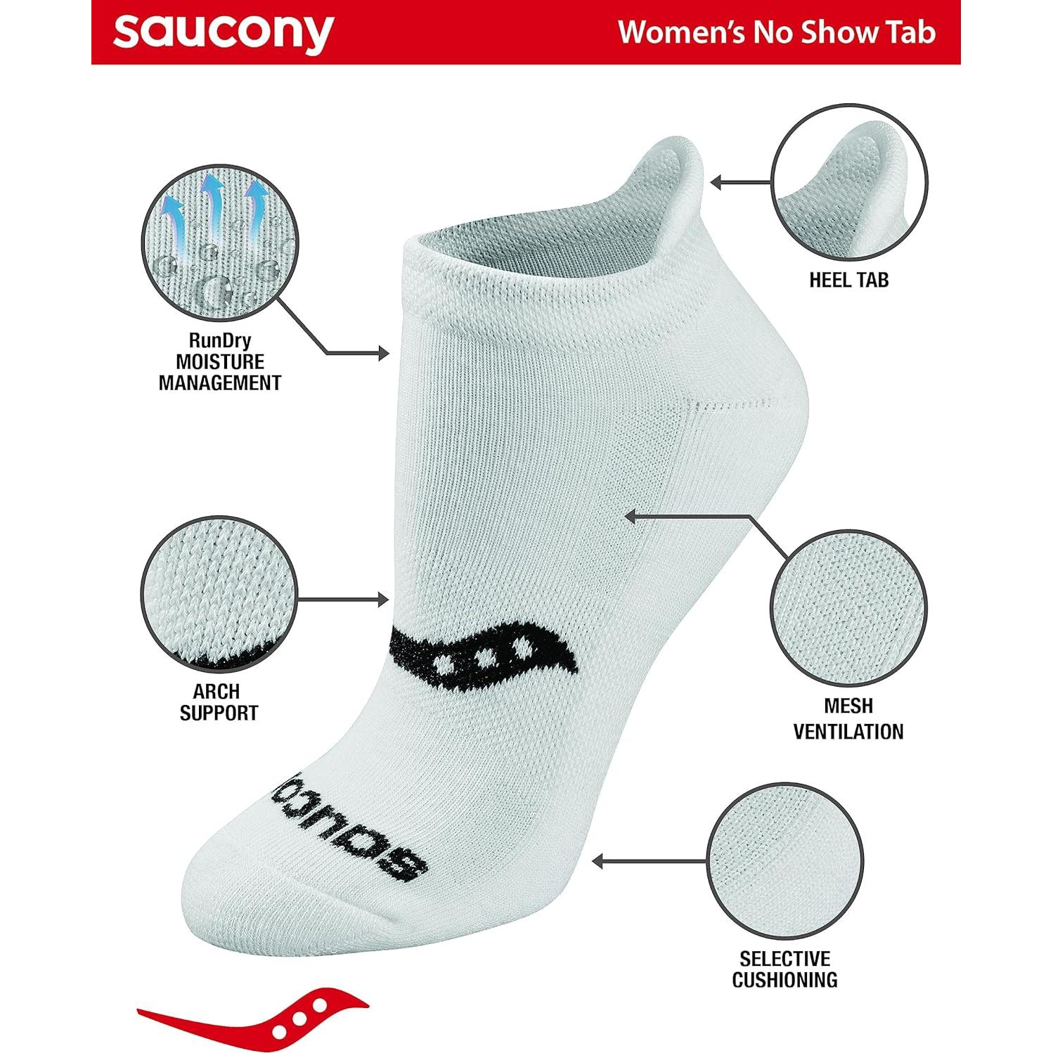 Calcetines Deportivos Saucony para Mujeres - Talón Tab, S-M-L