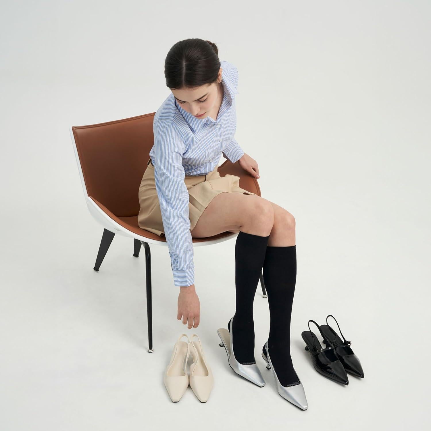 Medias Compresivas MONFOOT 15-20 mmHg Unisex - 3 Pares Negros