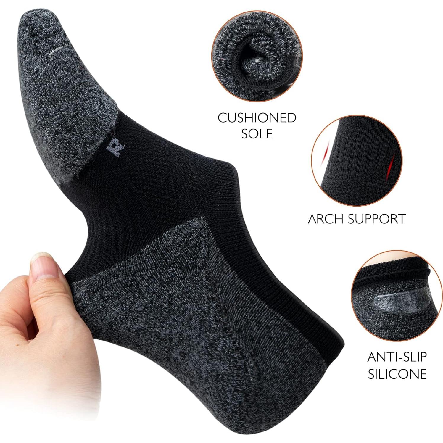 Calcetines Invisibles de Compresión para Mujeres Gonii - 5 Pares Negros