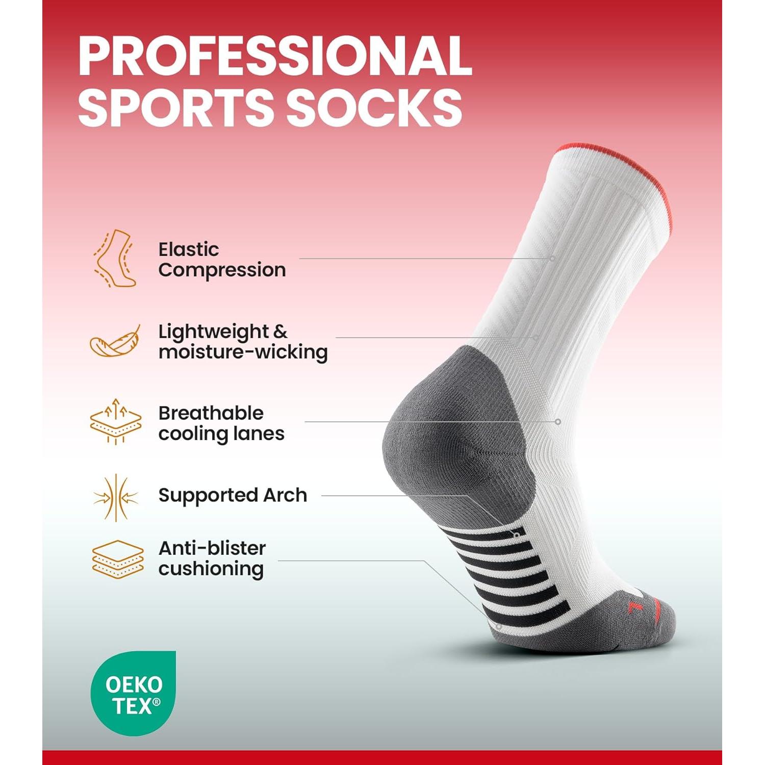 Calcetines Deportivos RUIXUE COOLMAX Unisex - Paquete de 3