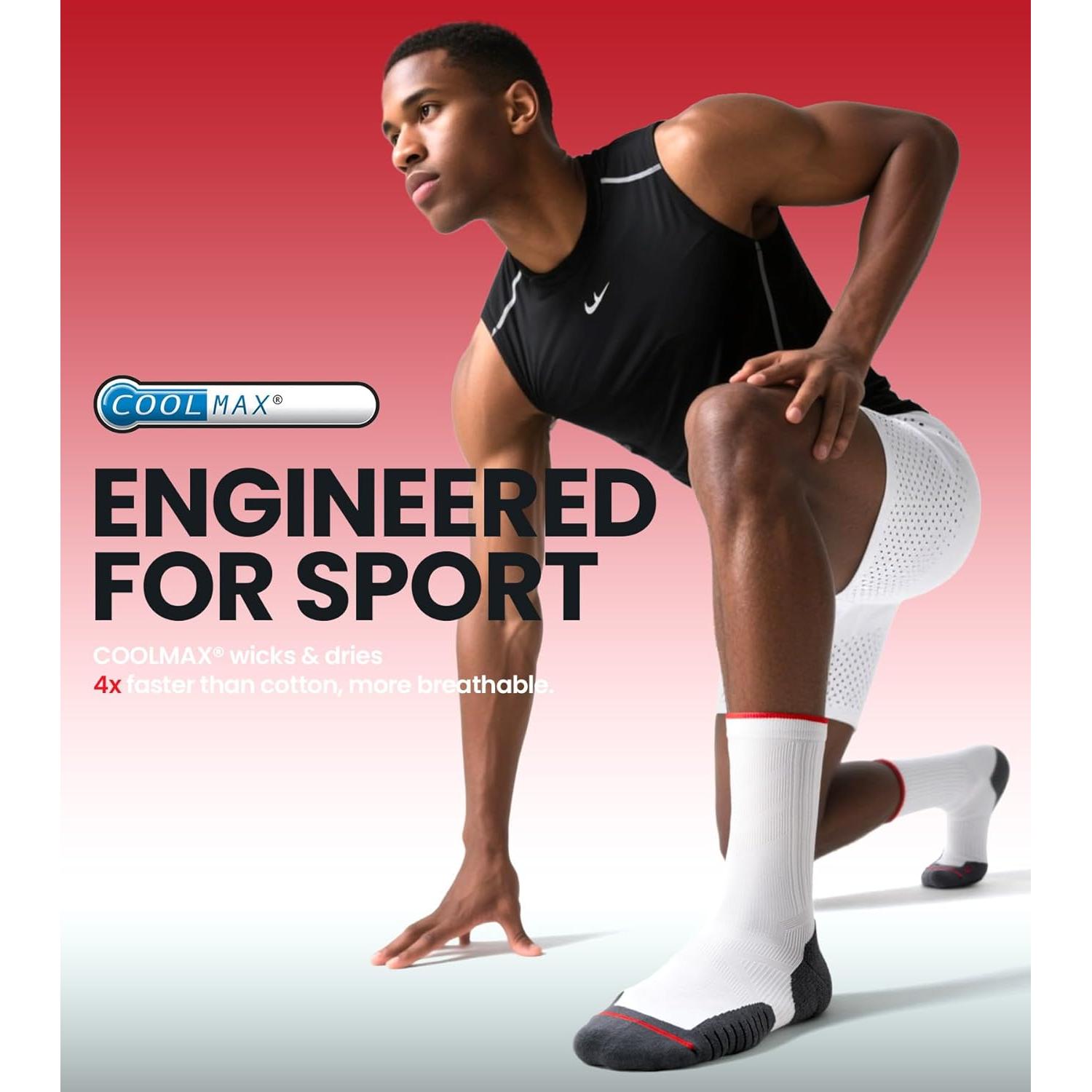 Calcetines Deportivos RUIXUE COOLMAX Unisex - Paquete de 3