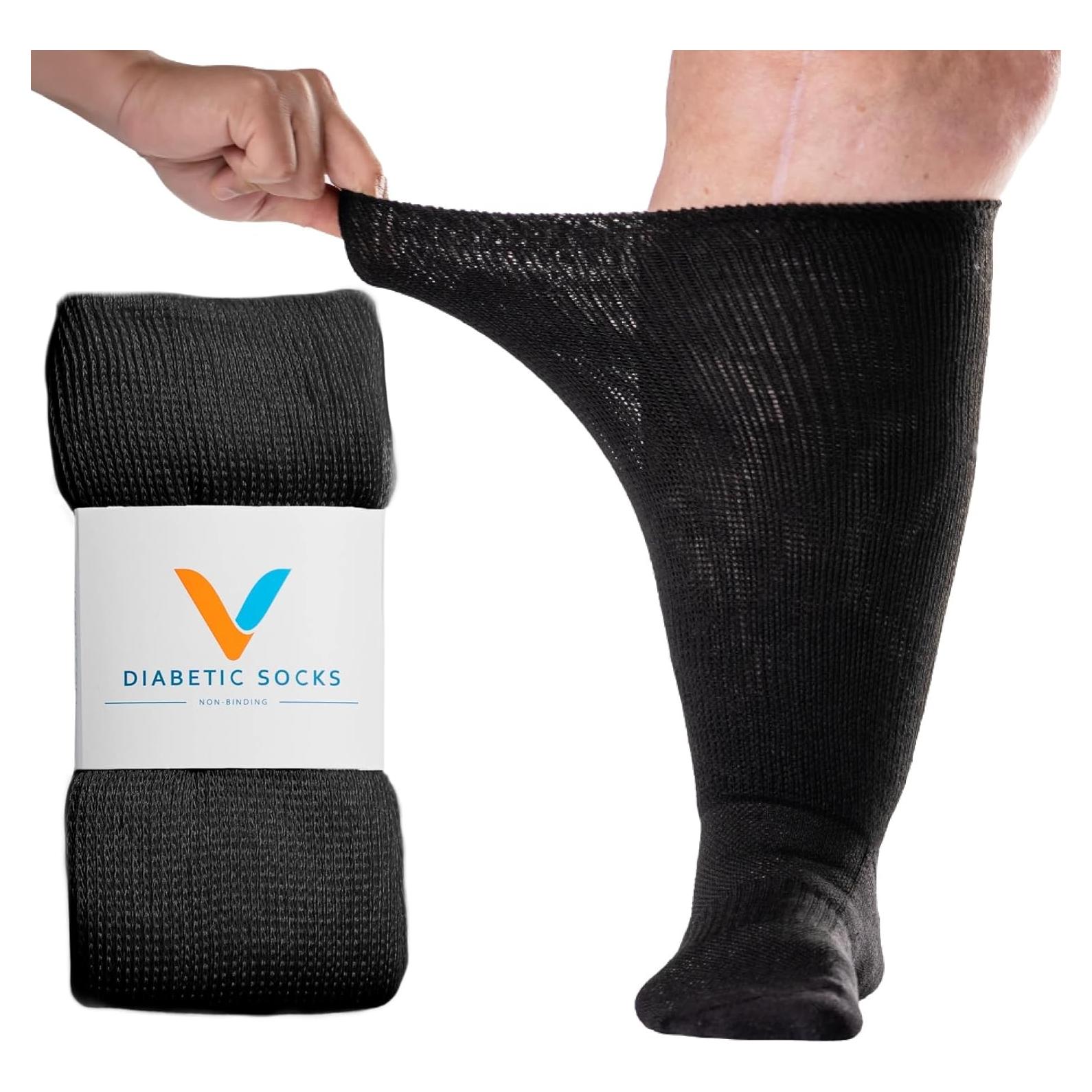 Calcetines Diabéticos Viasox EasyStretch Unisex X-Large Negro