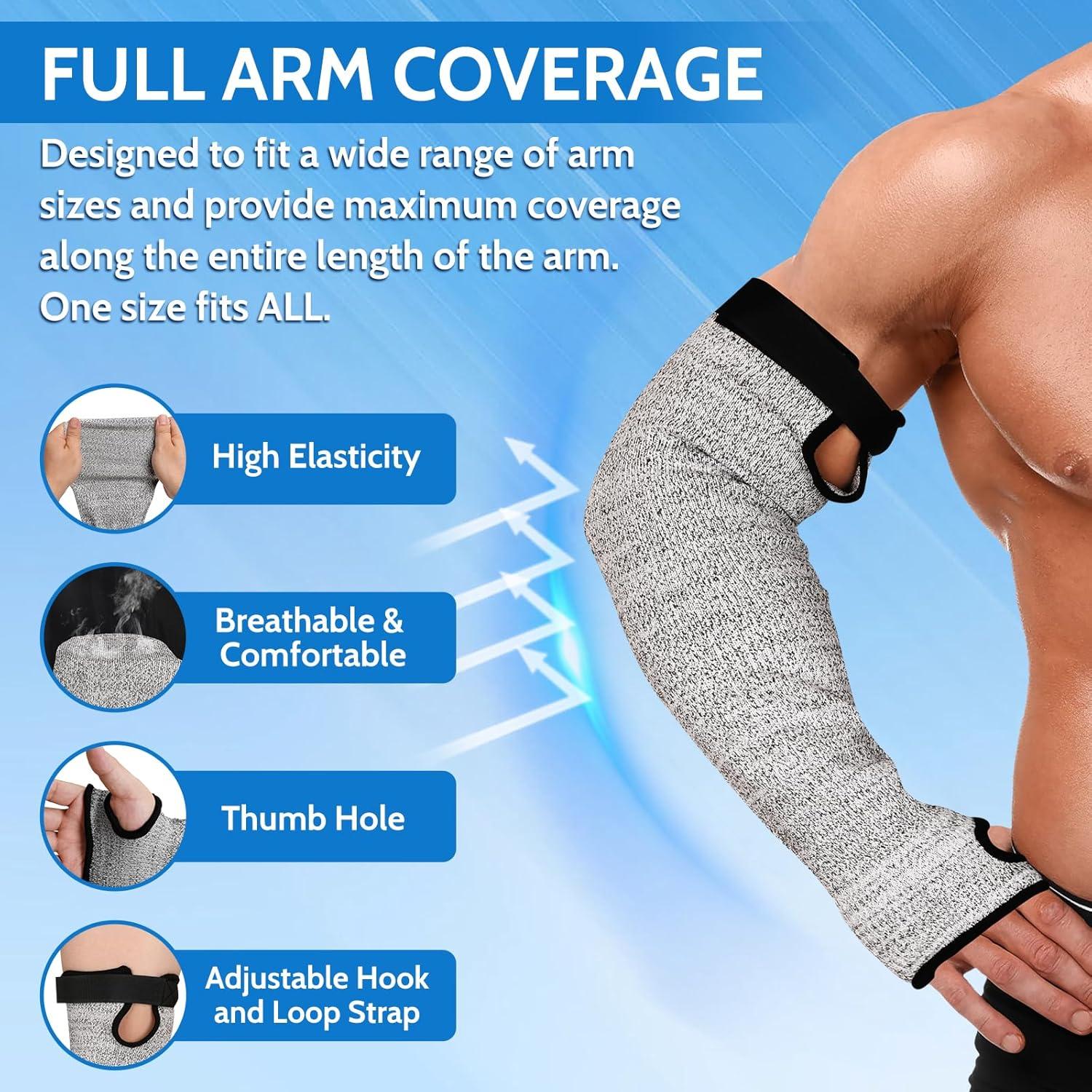 Mangas Resistentes a Cortes HPPE ANSI A6 para Jardinería - Gris