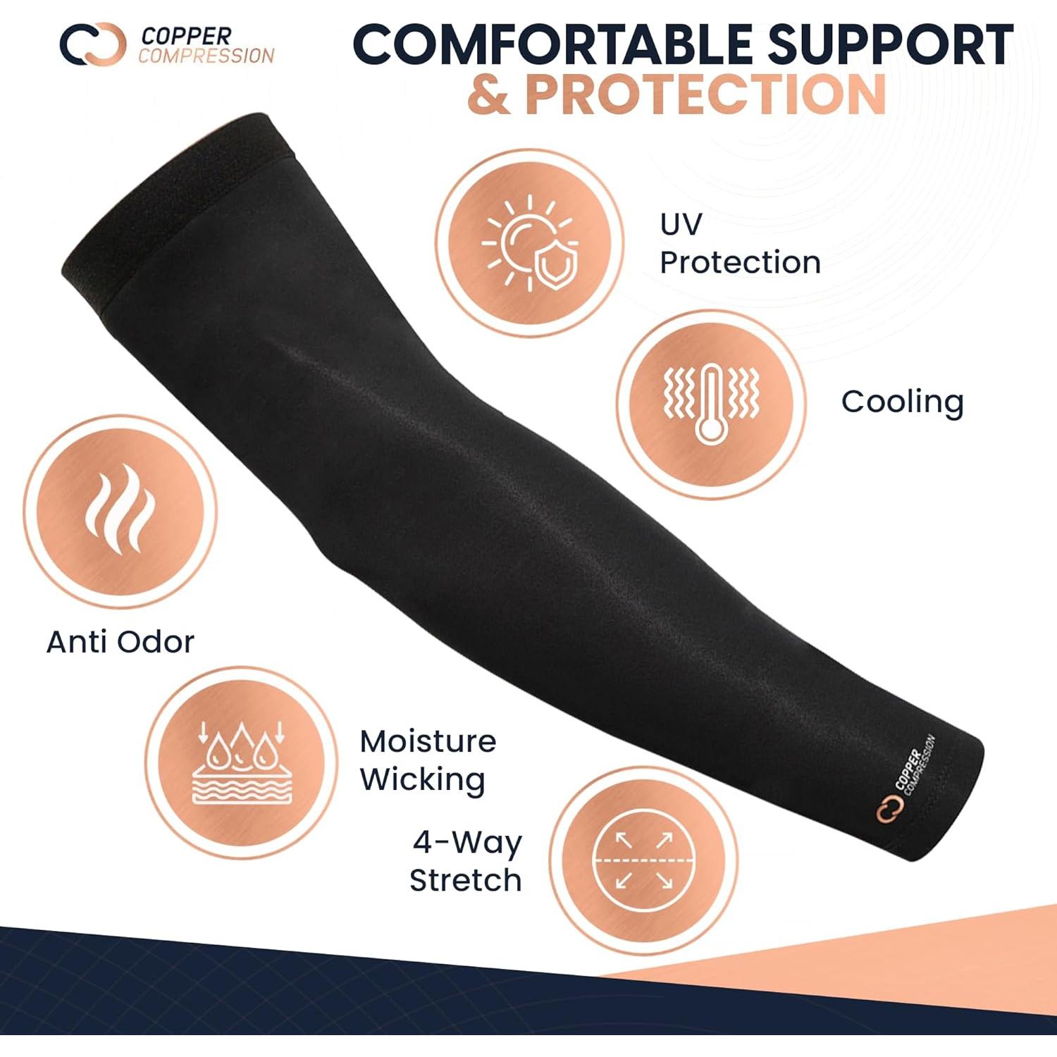 Manga de Compresión de Cobre Copper Compression - Mediana - Negro