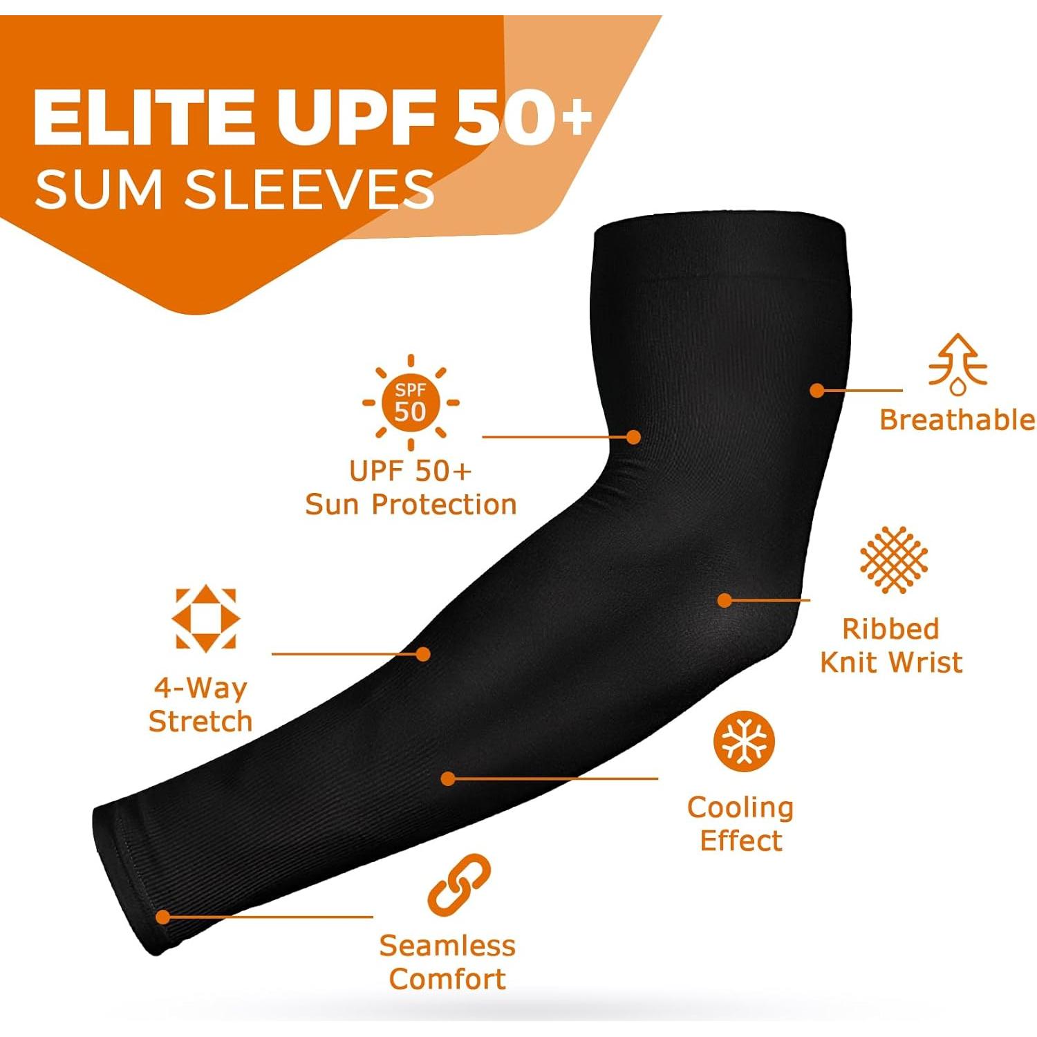 Mangas para Brazos AURUZA UV UPF 50 - 5 Pares Negros