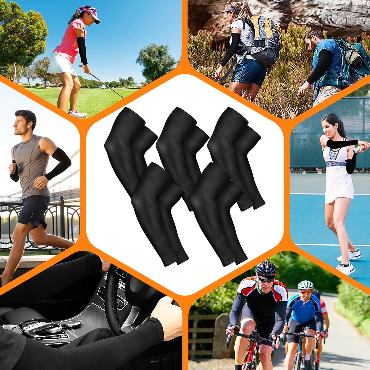 Mangas para Brazos AURUZA UV UPF 50 - 5 Pares Negros