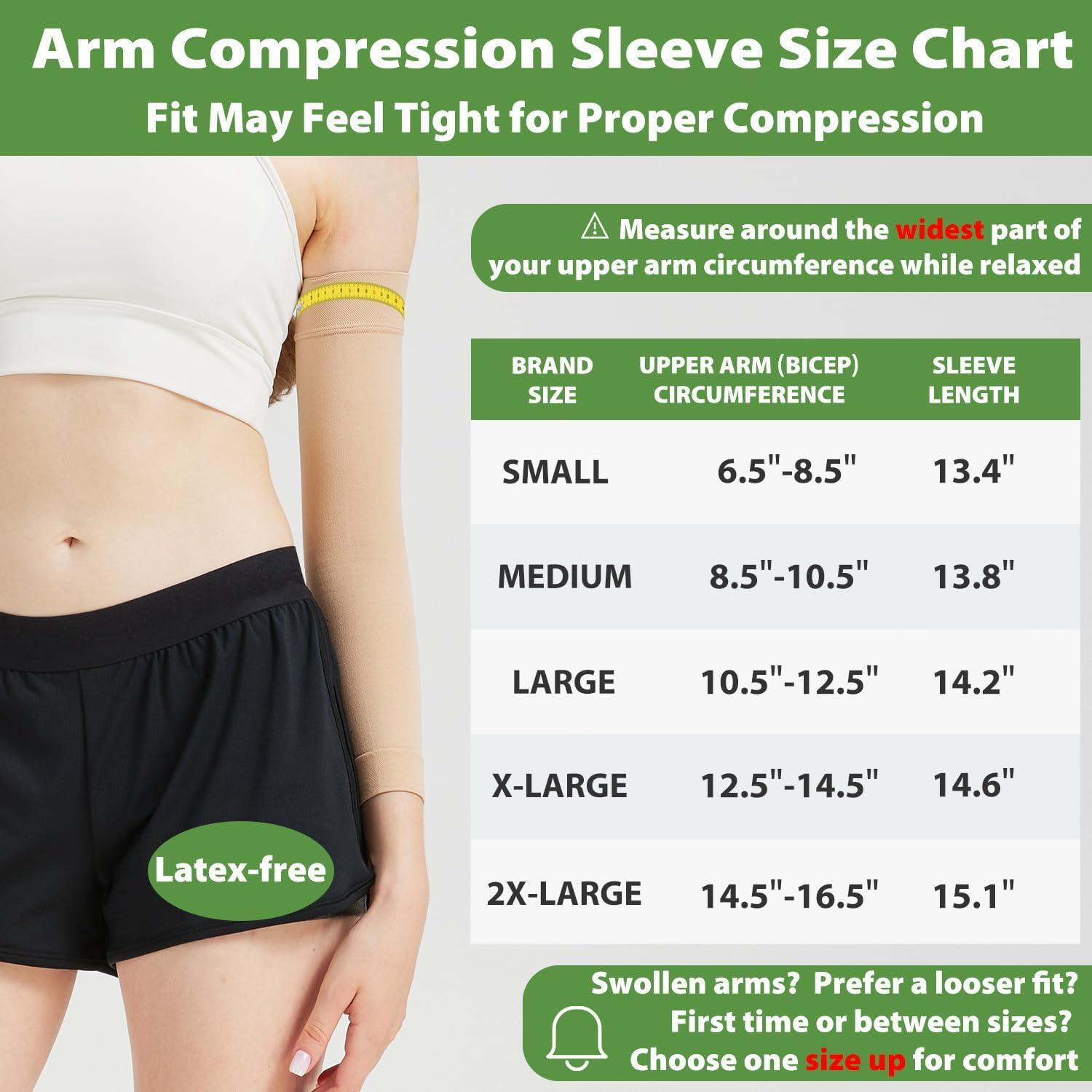 Manga de Compresión para Brazo Mujer LIKAWEN 20-30 mmHg Beige