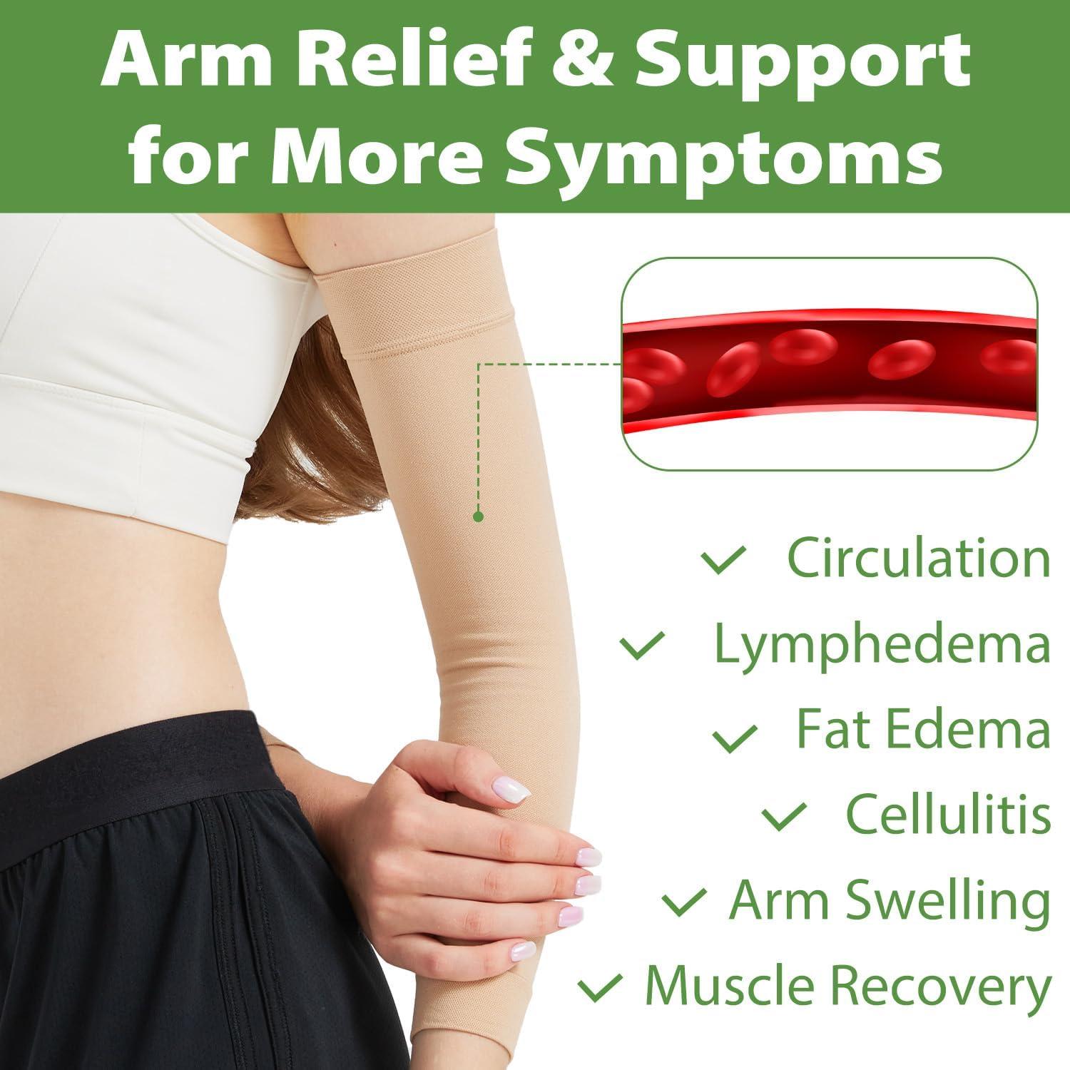 Manga de Compresión para Brazo Mujer LIKAWEN 20-30 mmHg Beige
