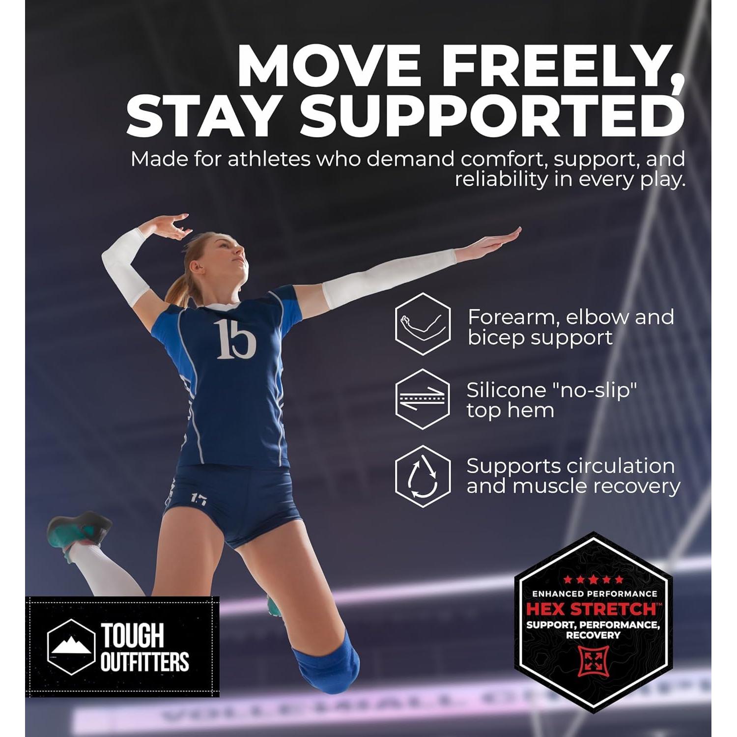 Mangas de Compresión Tough Outdoors para Niños y Jóvenes - Soporte para Béisbol y Fútbol