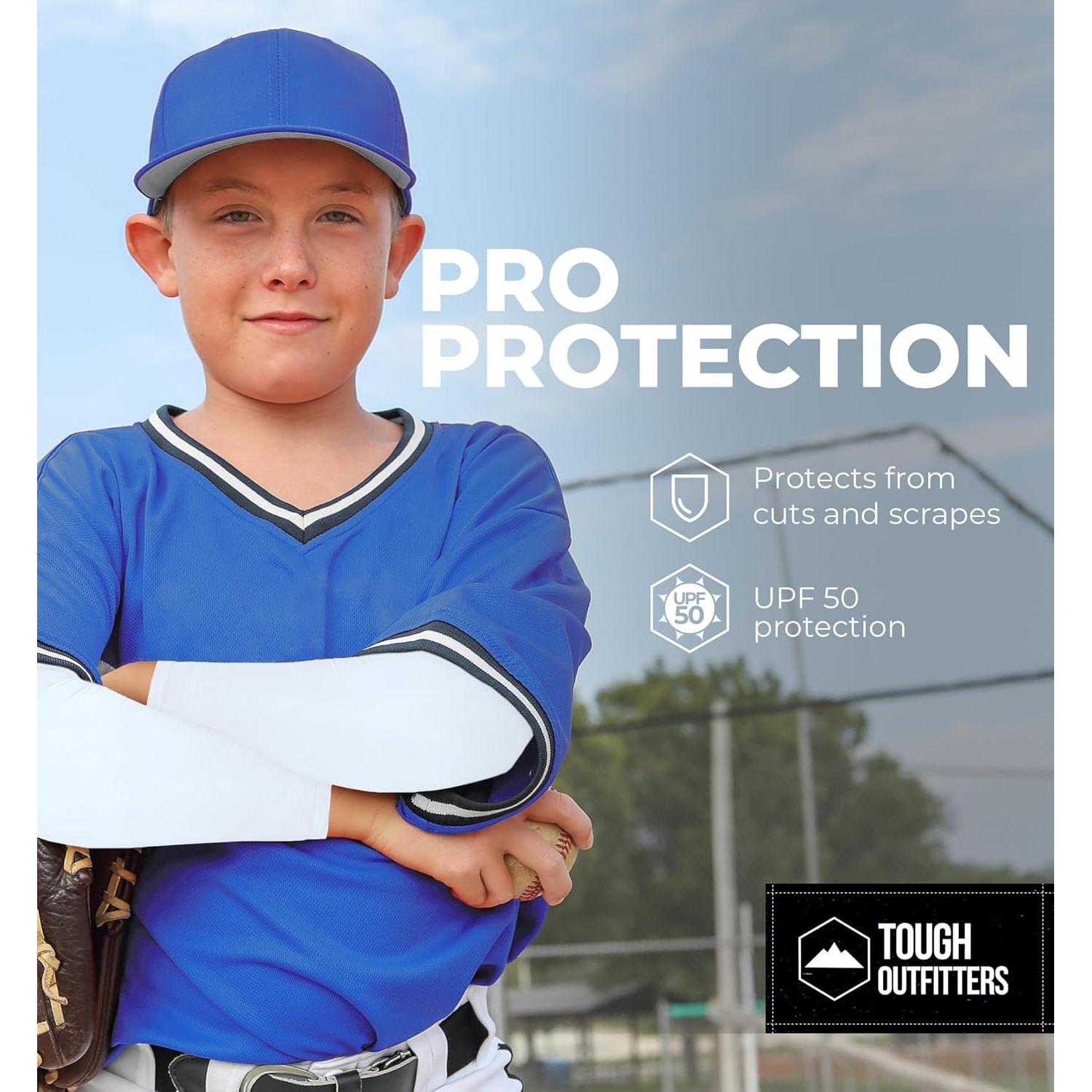 Mangas de Compresión Tough Outdoors para Niños y Jóvenes - Soporte para Béisbol y Fútbol
