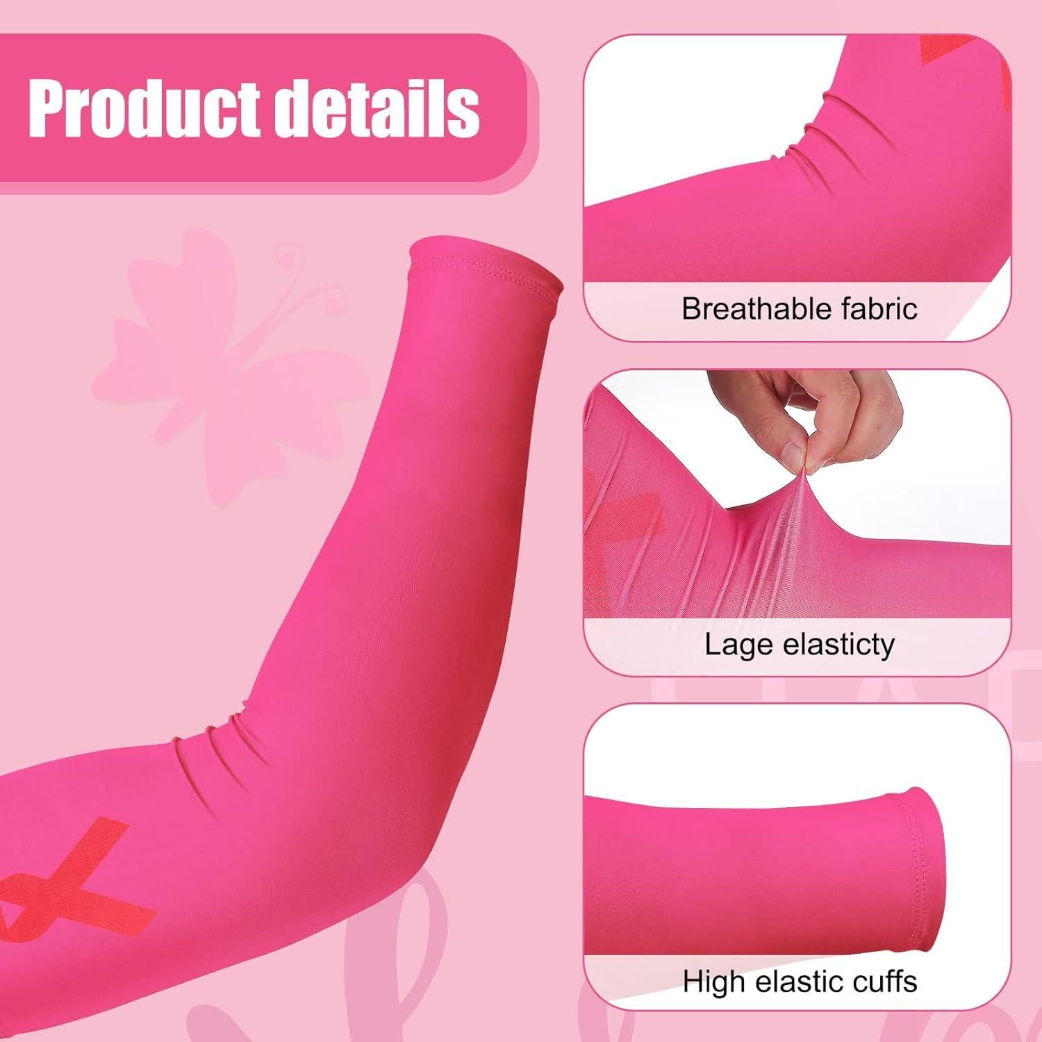 Mangas de Compresión UV Zhanmai 9 Pares para Mujeres Rosa