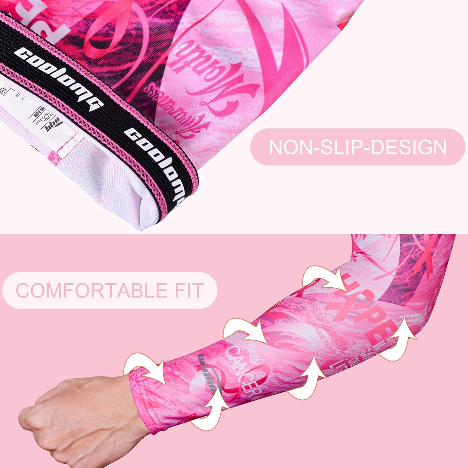 Manga de Compresión Rosa COOLOMG para Deportes - Mediana