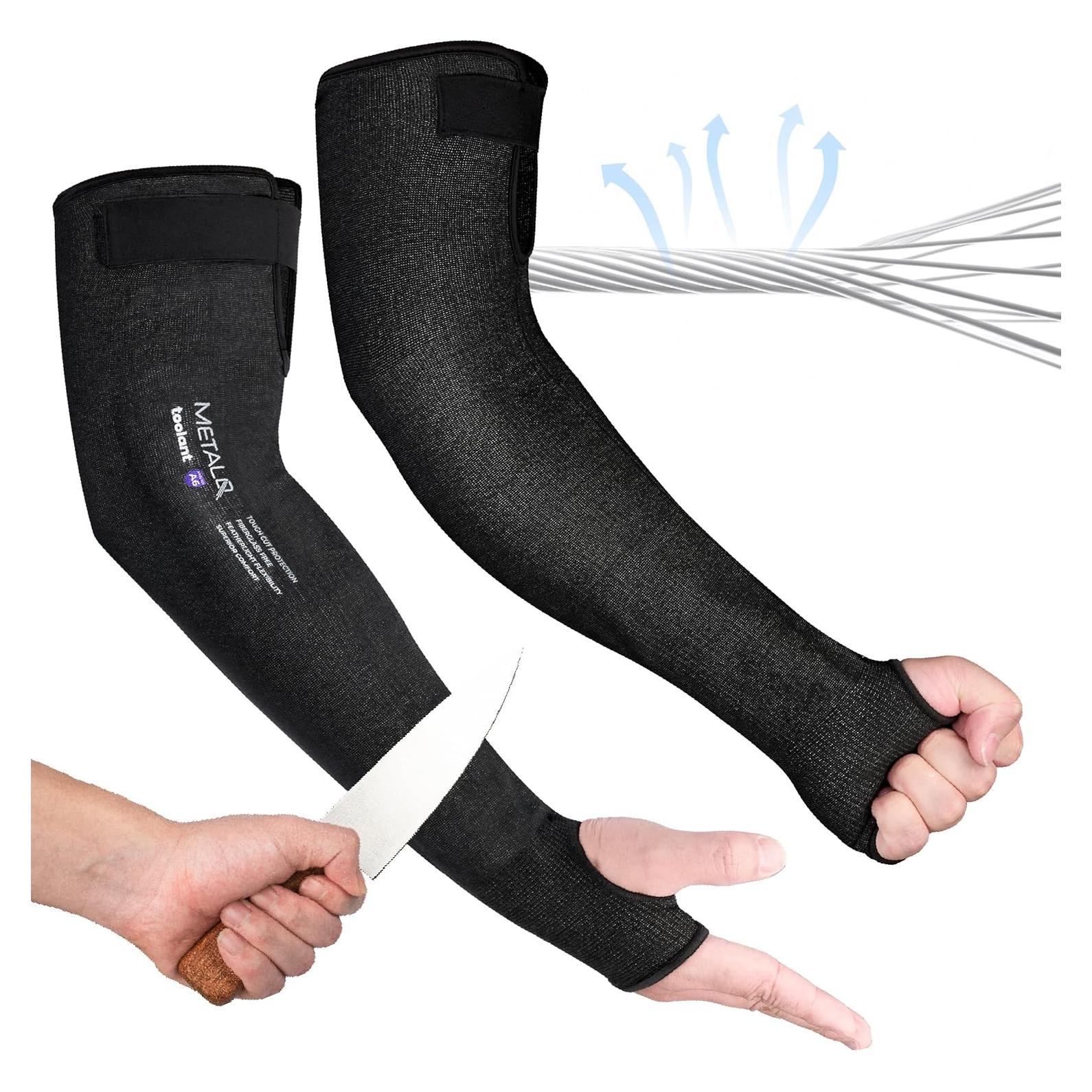 Mangas Resistentes a Cortes Toolant A6 para Jardinería - 1 Par Negro