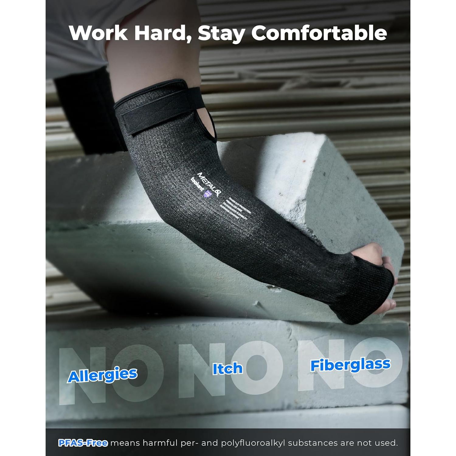 Mangas Resistentes a Cortes Toolant A6 para Jardinería - 1 Par Negro