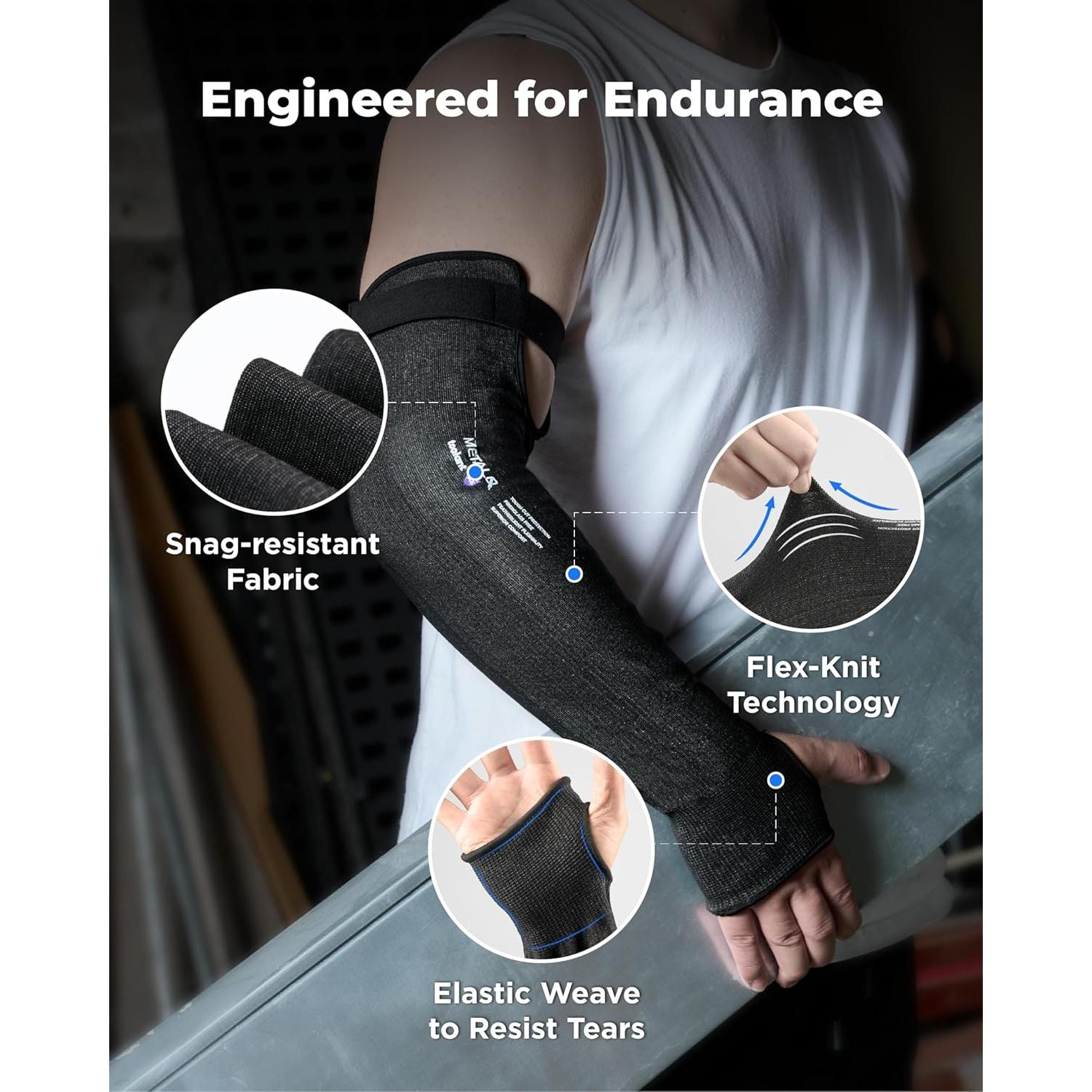 Mangas Resistentes a Cortes Toolant A6 para Jardinería - 1 Par Negro