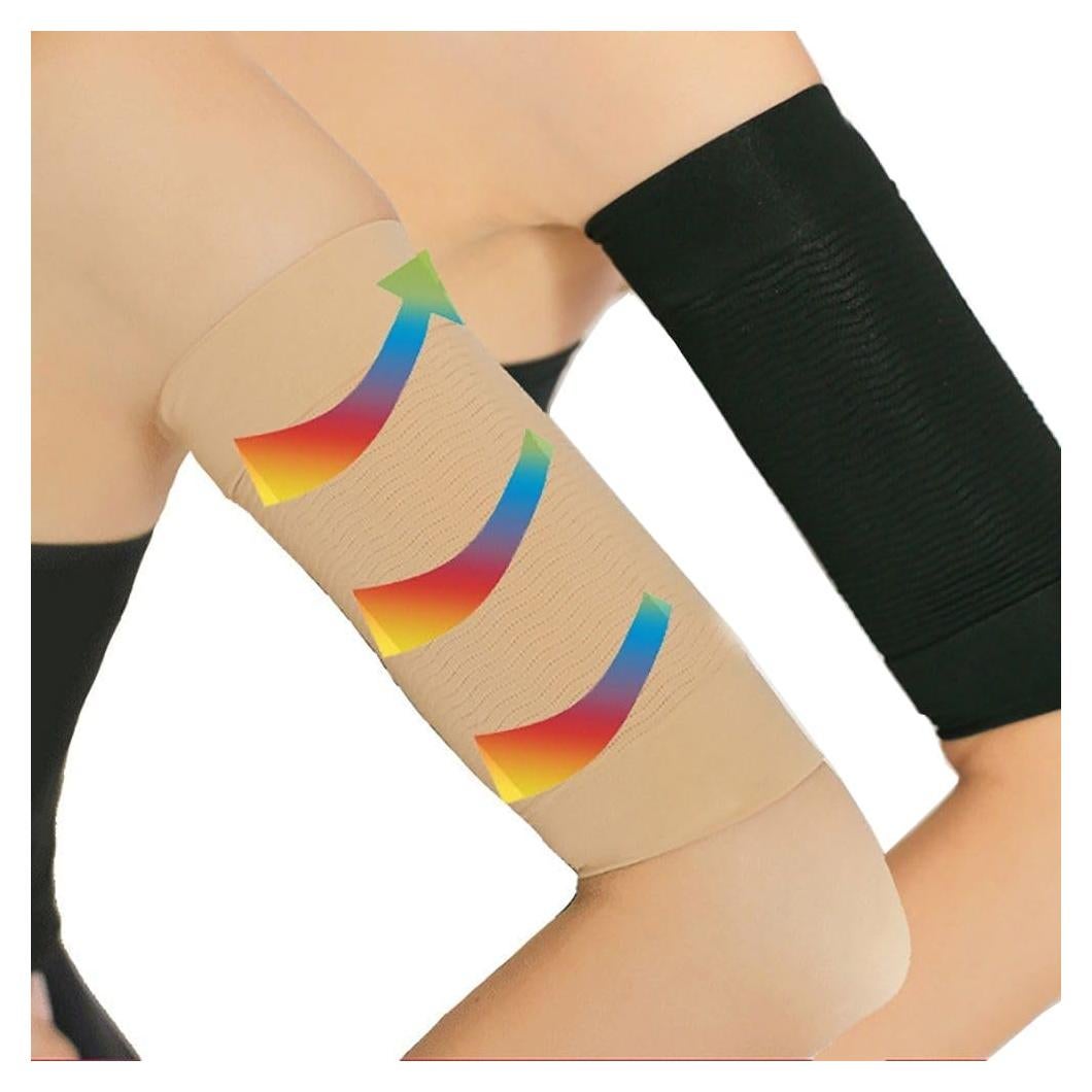 2 Pares Moldeador de Brazos Adelgazante FENGMANG Negro + Piel