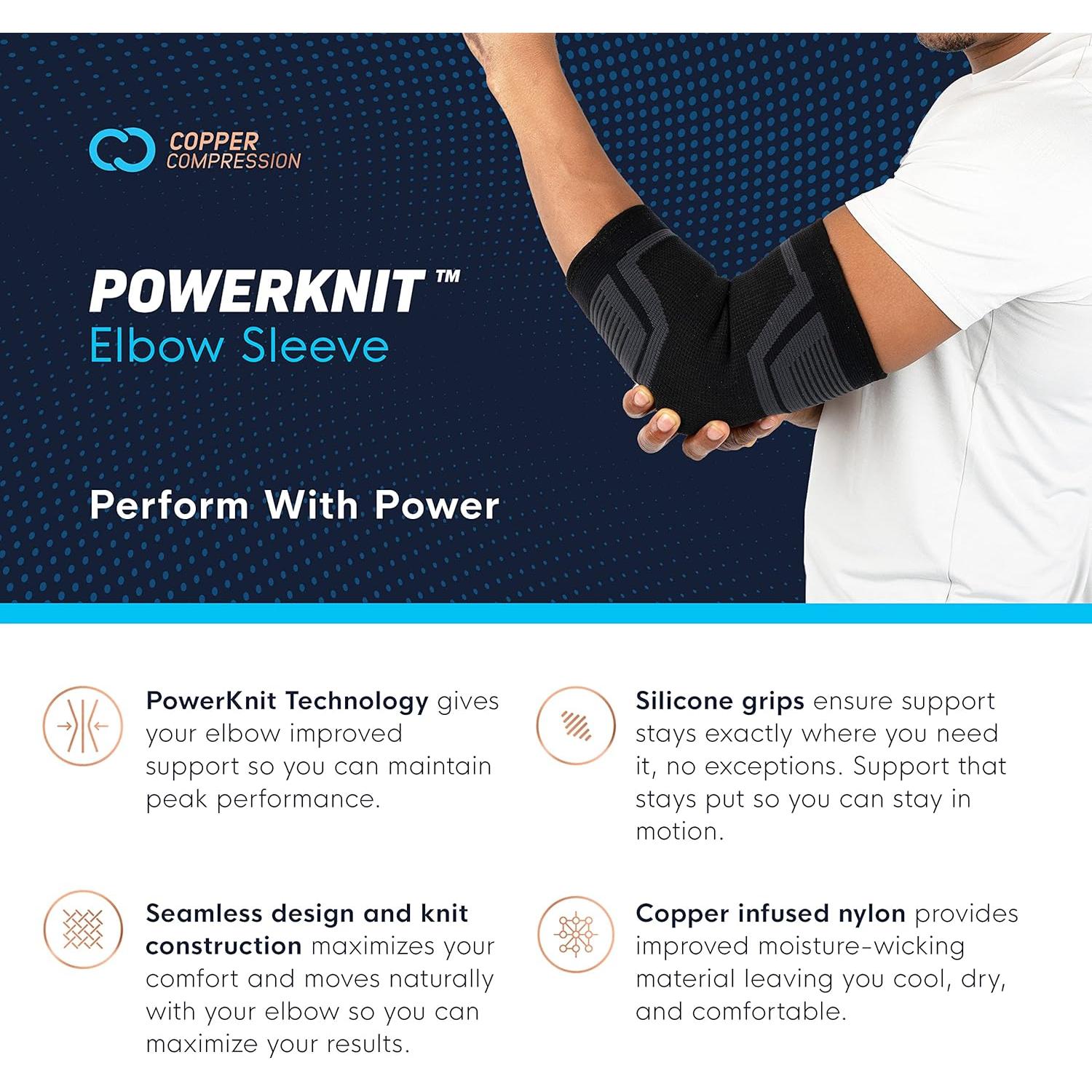 Manga de Codo PowerKnit de Compresión de Cobre S/M