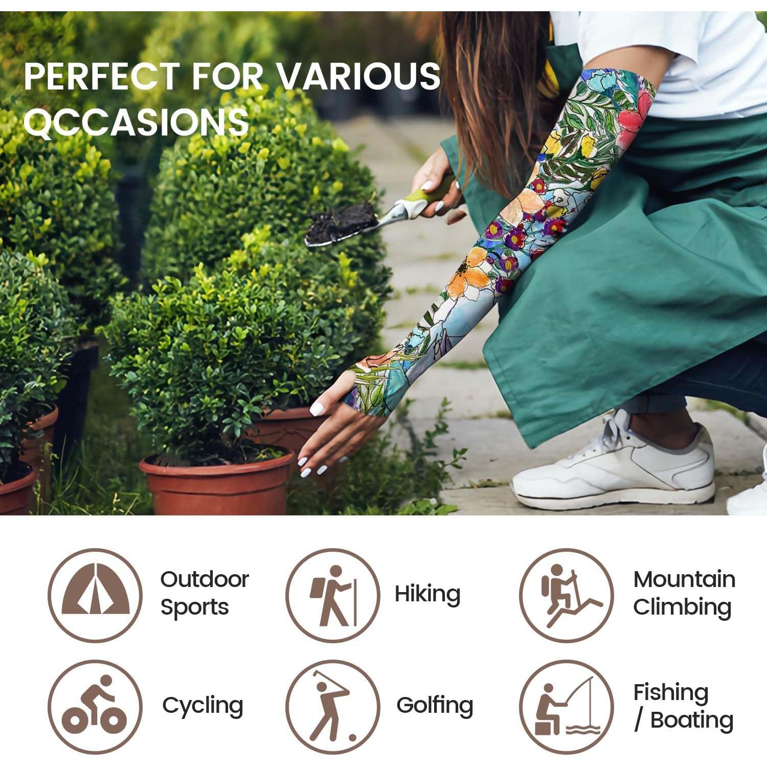 Mangas de Jardinería Protectores Solar Enfriadores Azul Floral