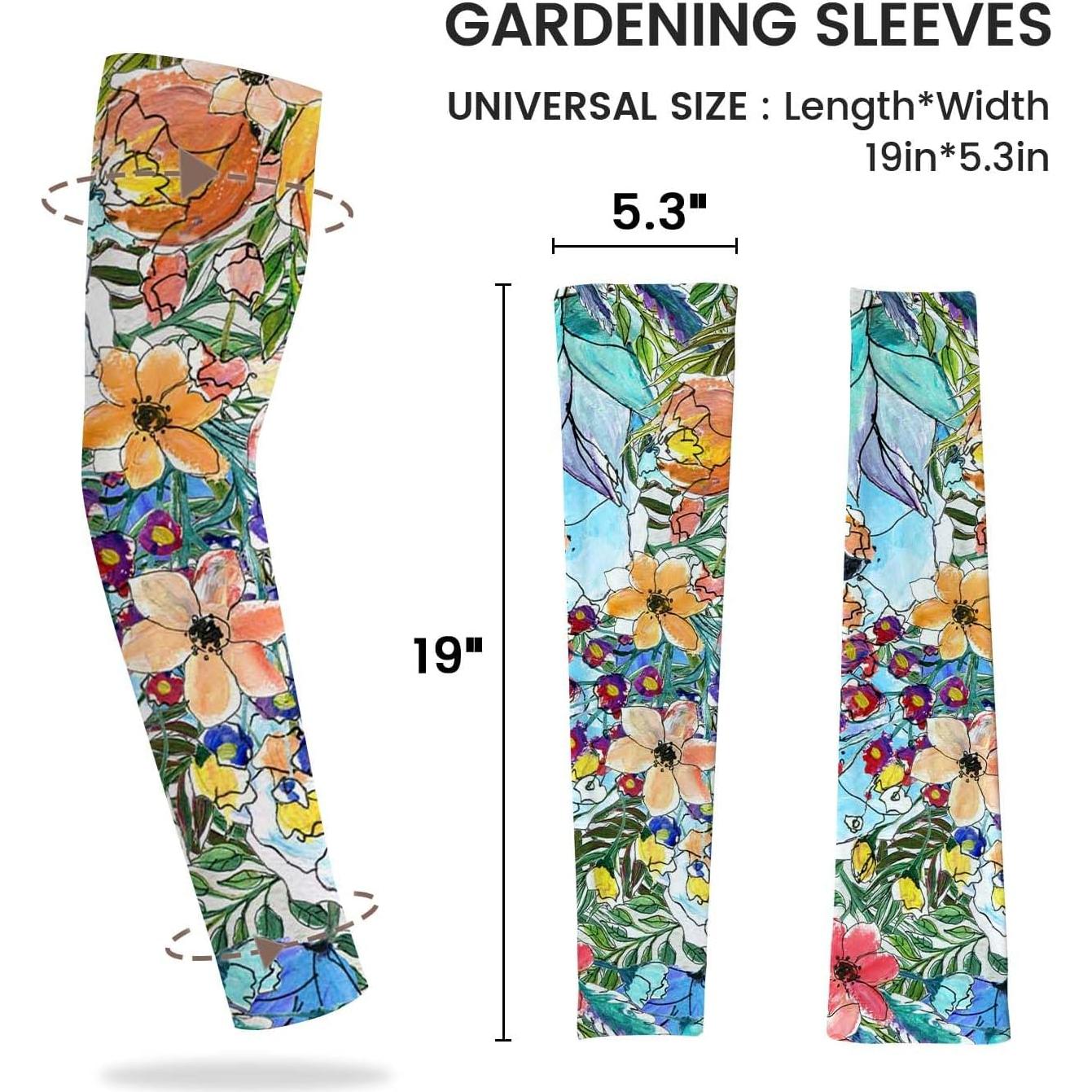 Mangas de Jardinería Protectores Solar Enfriadores Azul Floral