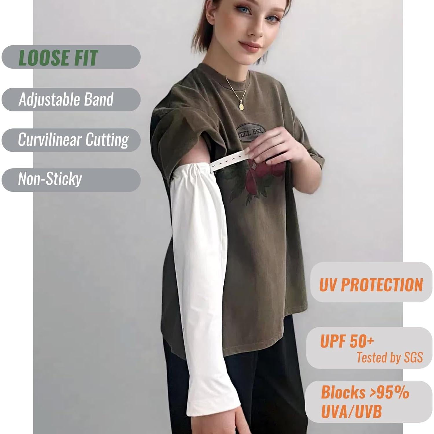Mangas de Protección Solar UPF 50+ para Mujeres - Ajuste Suelto