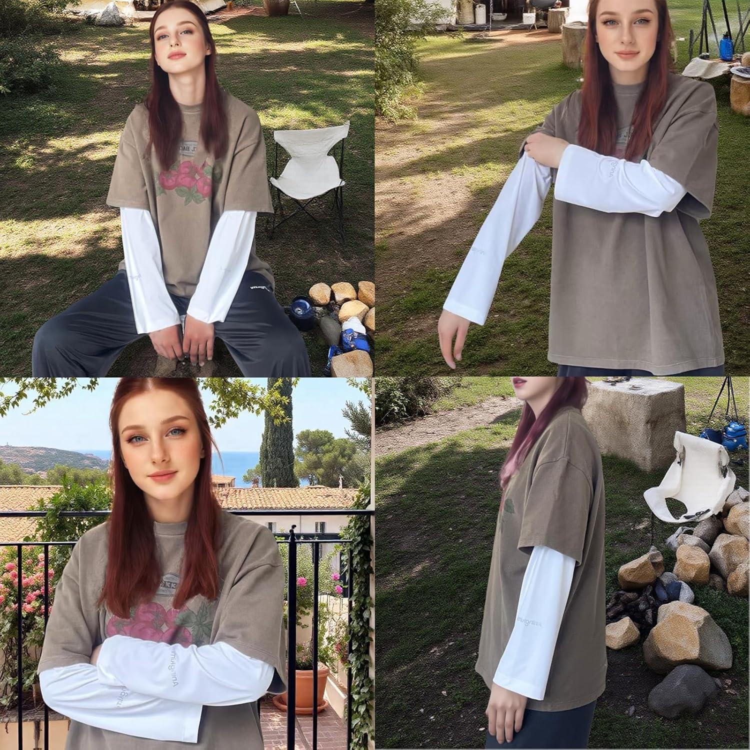 Mangas de Protección Solar UPF 50+ para Mujeres - Ajuste Suelto