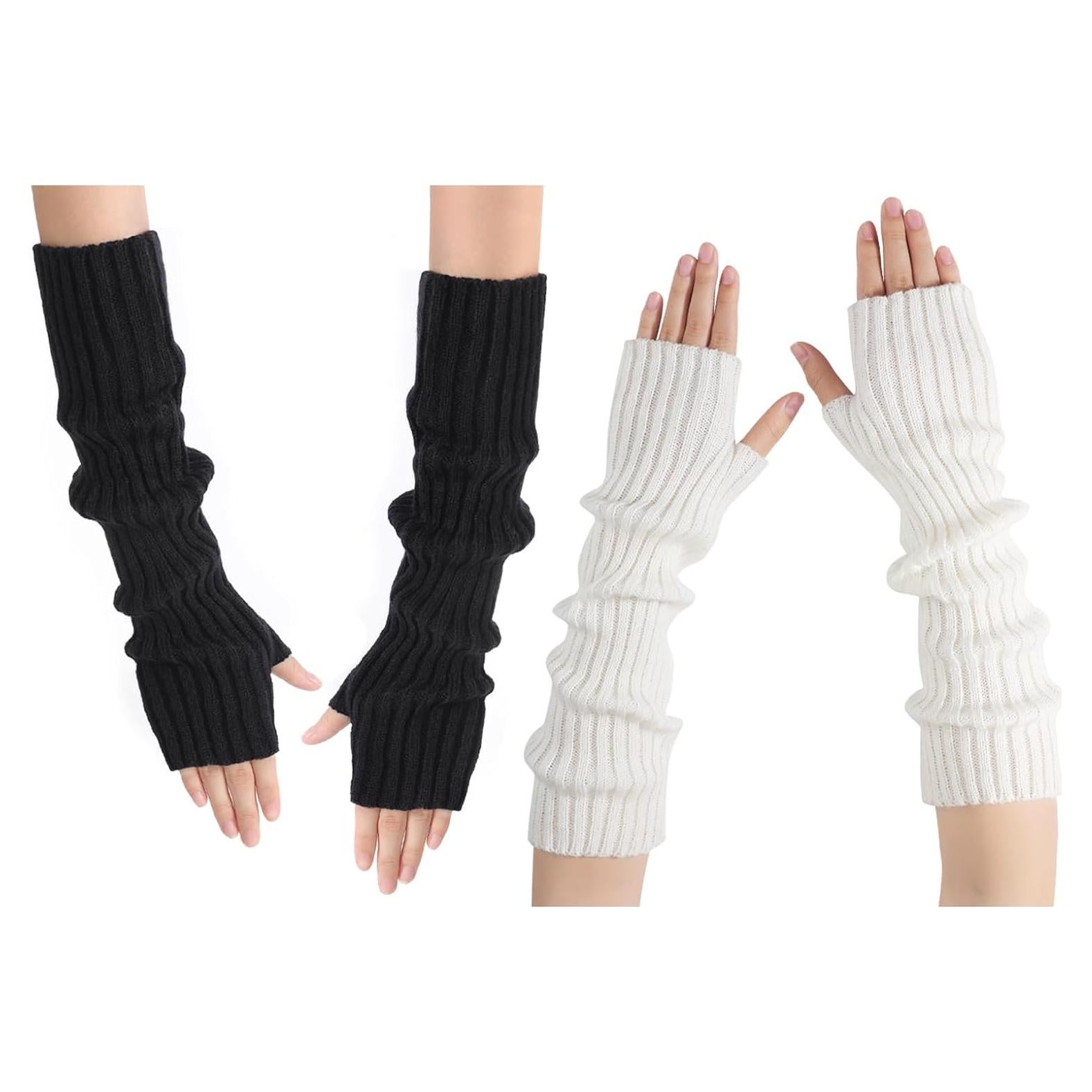 Mangas Calentadoras Clothirily para Mujeres - Guantes Largos sin Dedos