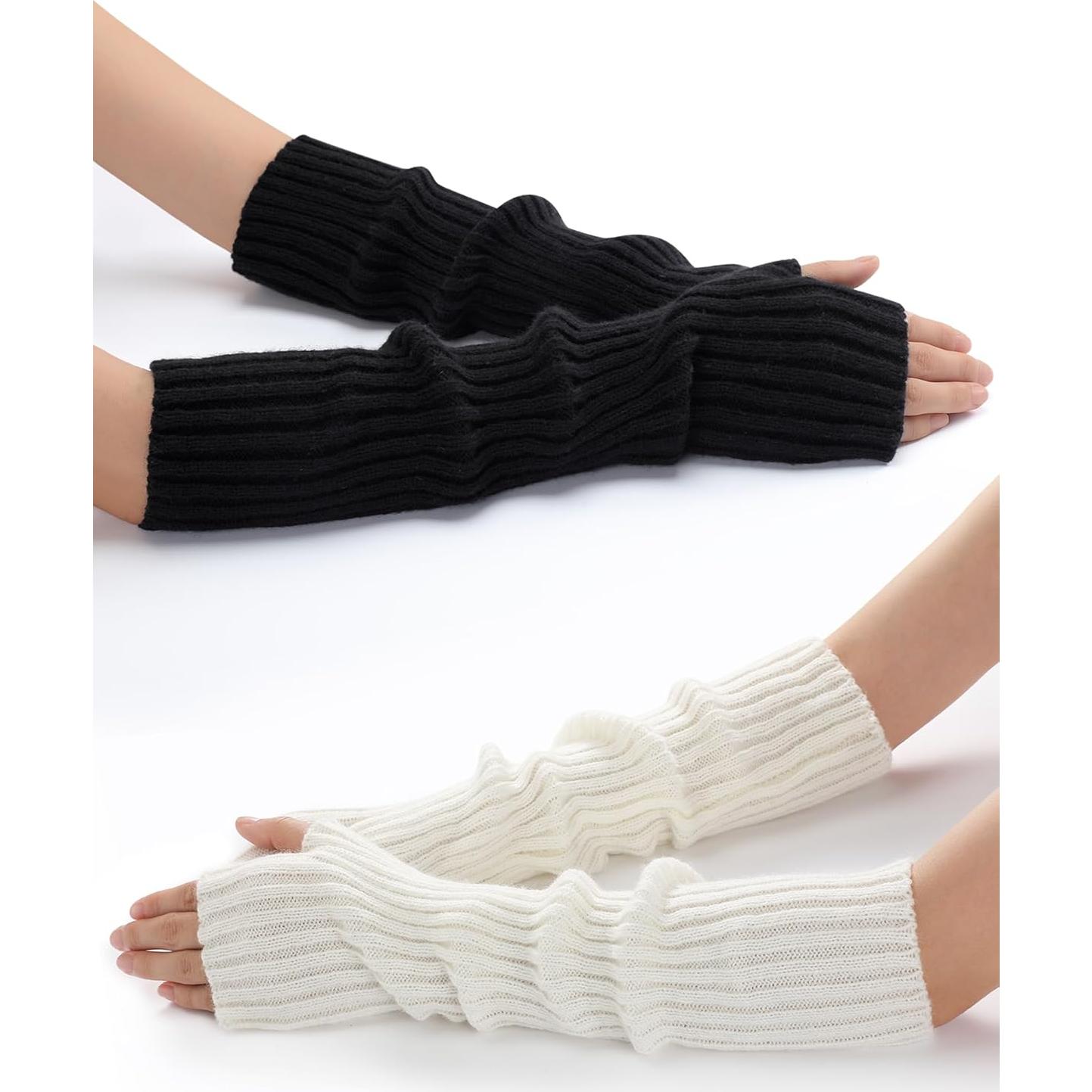 Mangas Calentadoras Clothirily para Mujeres - Guantes Largos sin Dedos