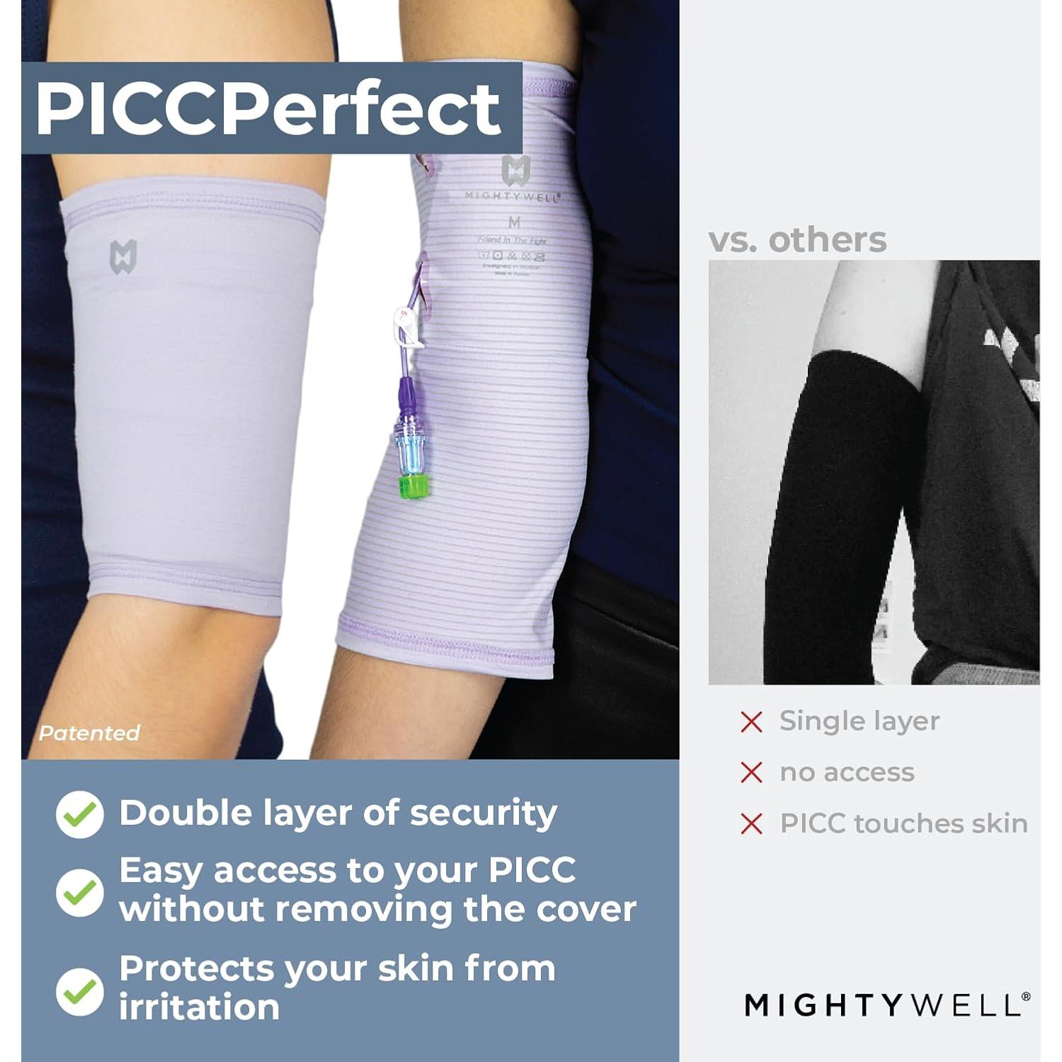 Cubierta de Línea PICC Mighty Well PICCPerfect Doble Capa Grande Negro