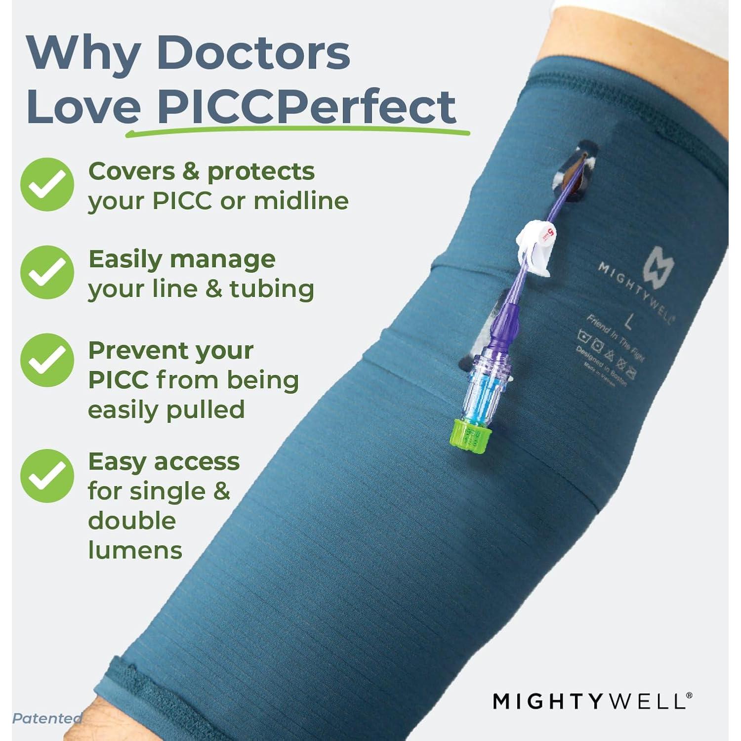 Cubierta de Línea PICC Mighty Well PICCPerfect Doble Capa Grande Negro