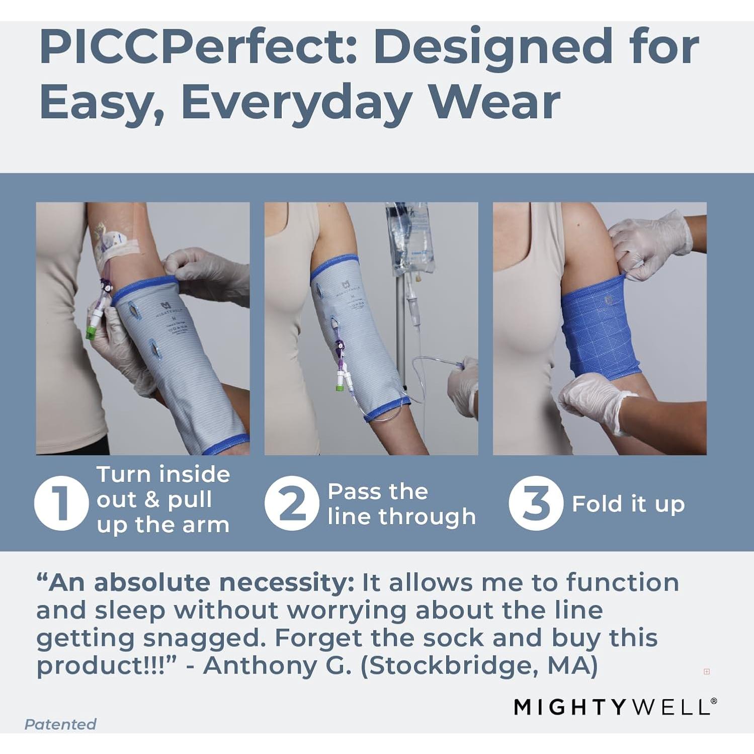 Cubierta de Línea PICC Mighty Well PICCPerfect Doble Capa Grande Negro