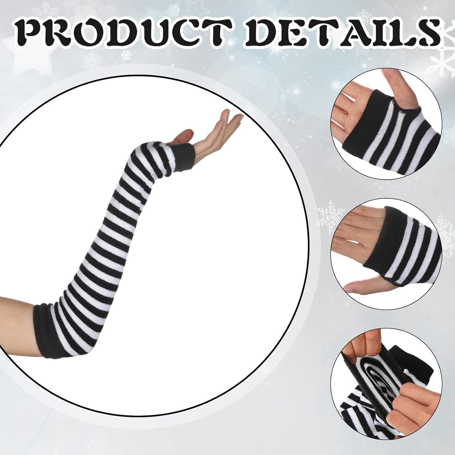 Calentadores de Brazos Sin Dedos Syhood 2 Pares Rayas Góticas