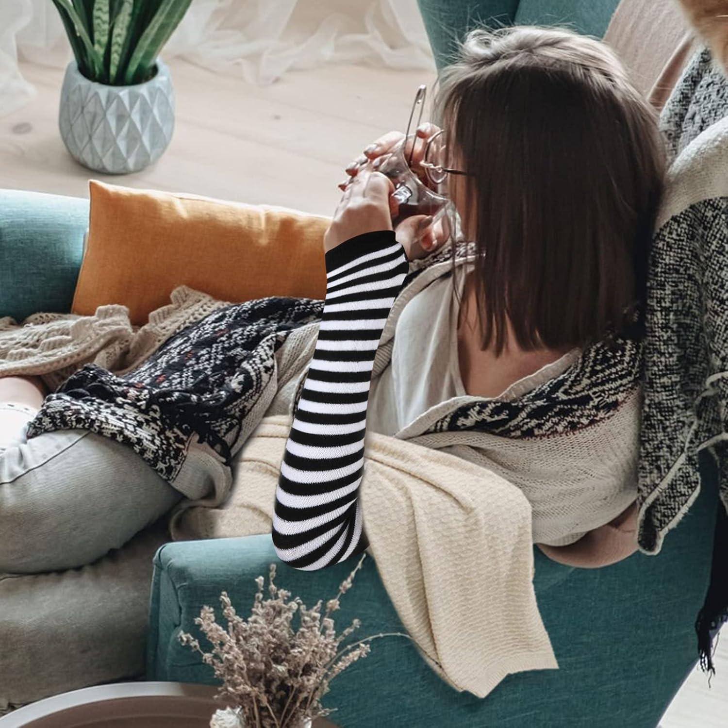 Calentadores de Brazos Sin Dedos Syhood 2 Pares Rayas Góticas