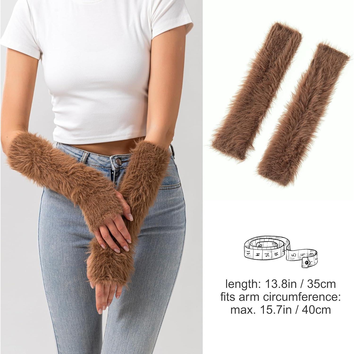 Calentadores de Brazo Kawaii para Mujeres - Marrón - B3467