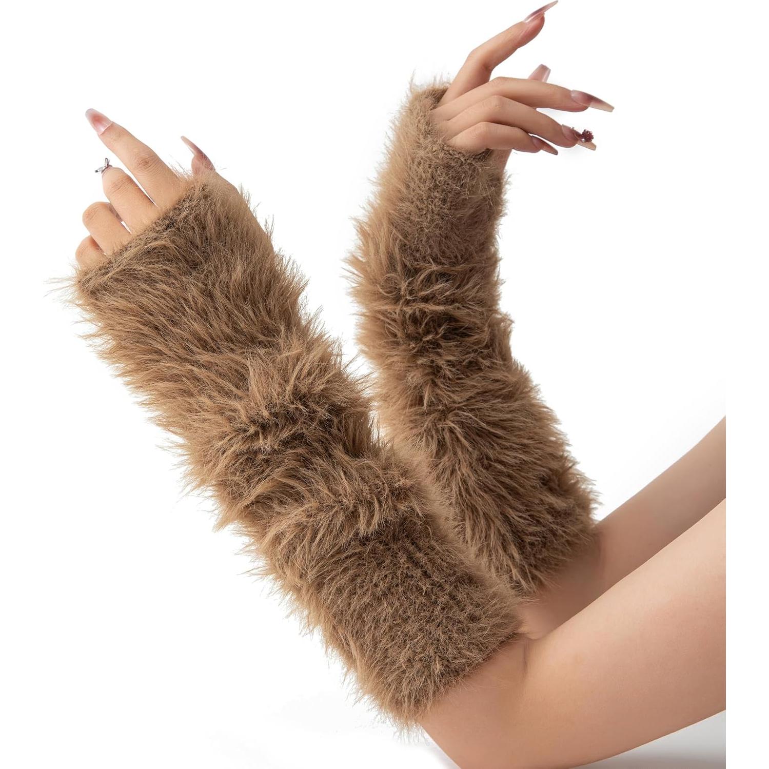 Calentadores de Brazo Kawaii para Mujeres - Marrón - B3467