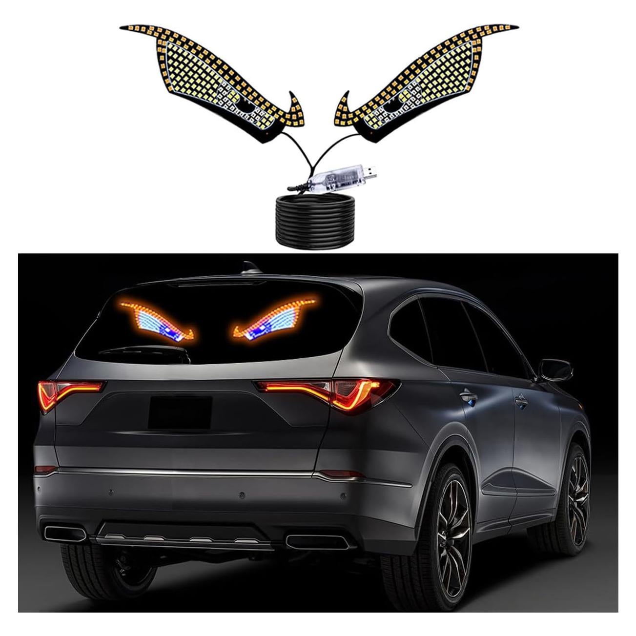 Luces LED Ojo Demonio Lcxecnw para Auto USB 5V 11 Modos