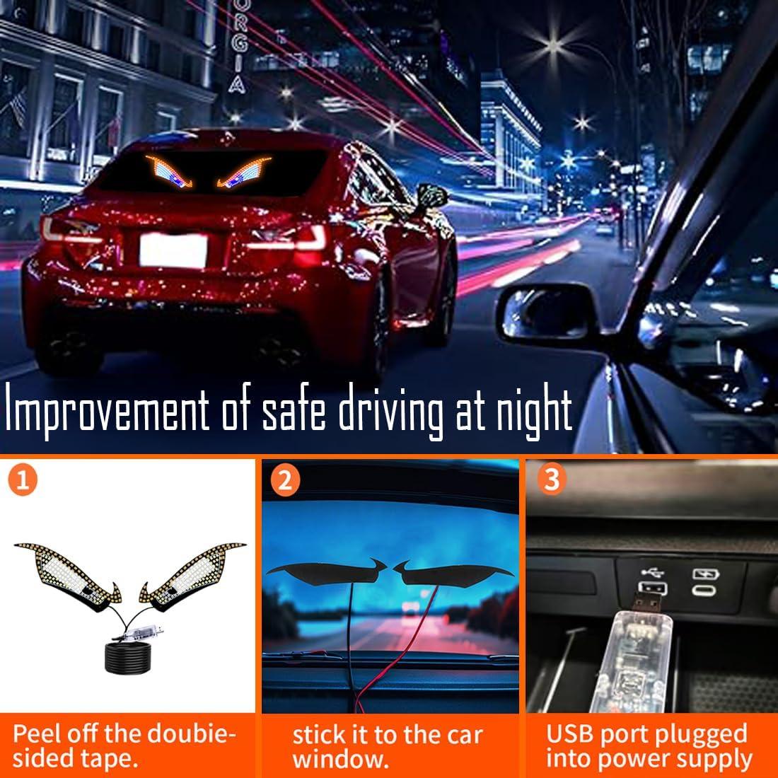 Luces LED Ojo Demonio Lcxecnw para Auto USB 5V 11 Modos