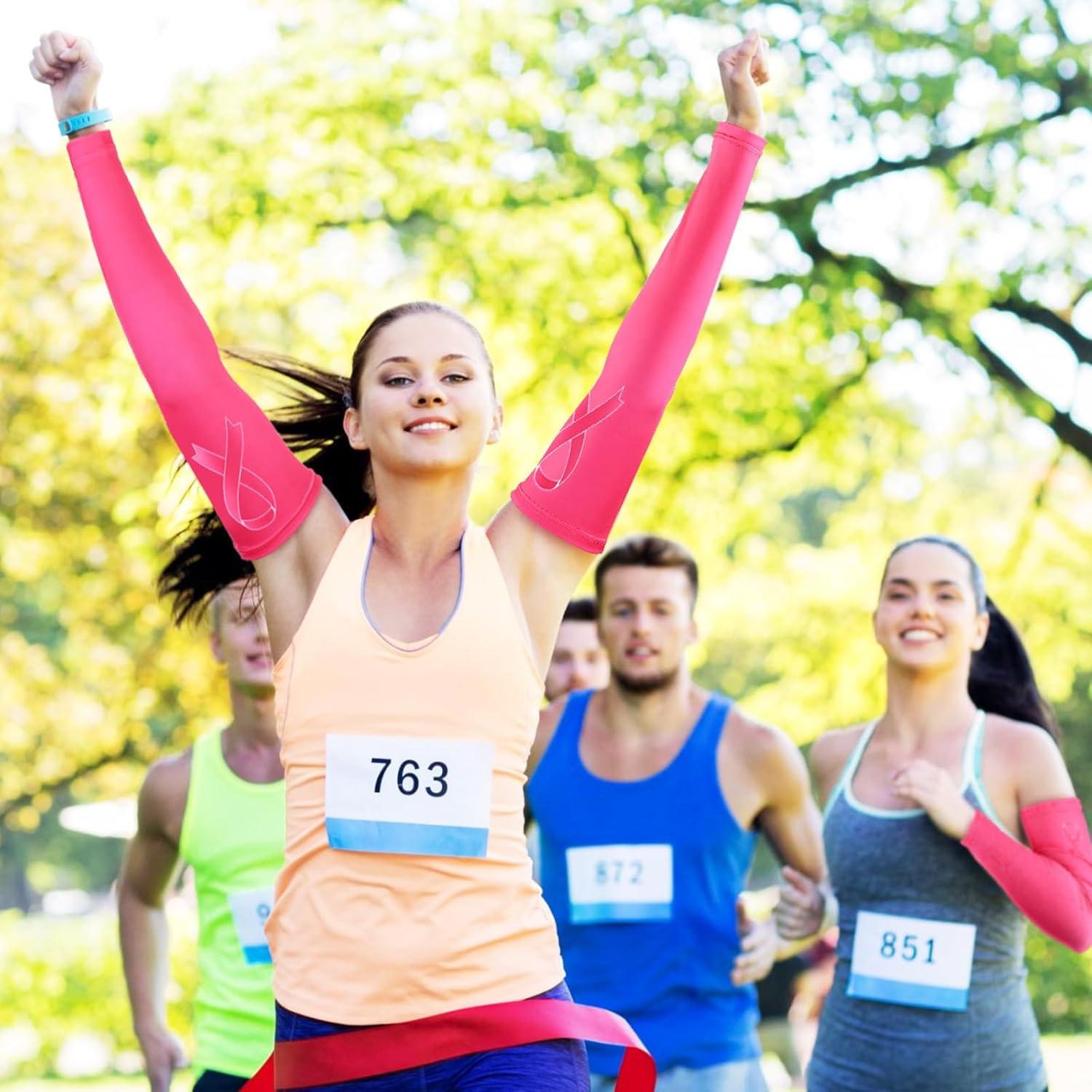 Mangas de Fútbol Handepo 12 Pares Rosa UV Unisex Mediano