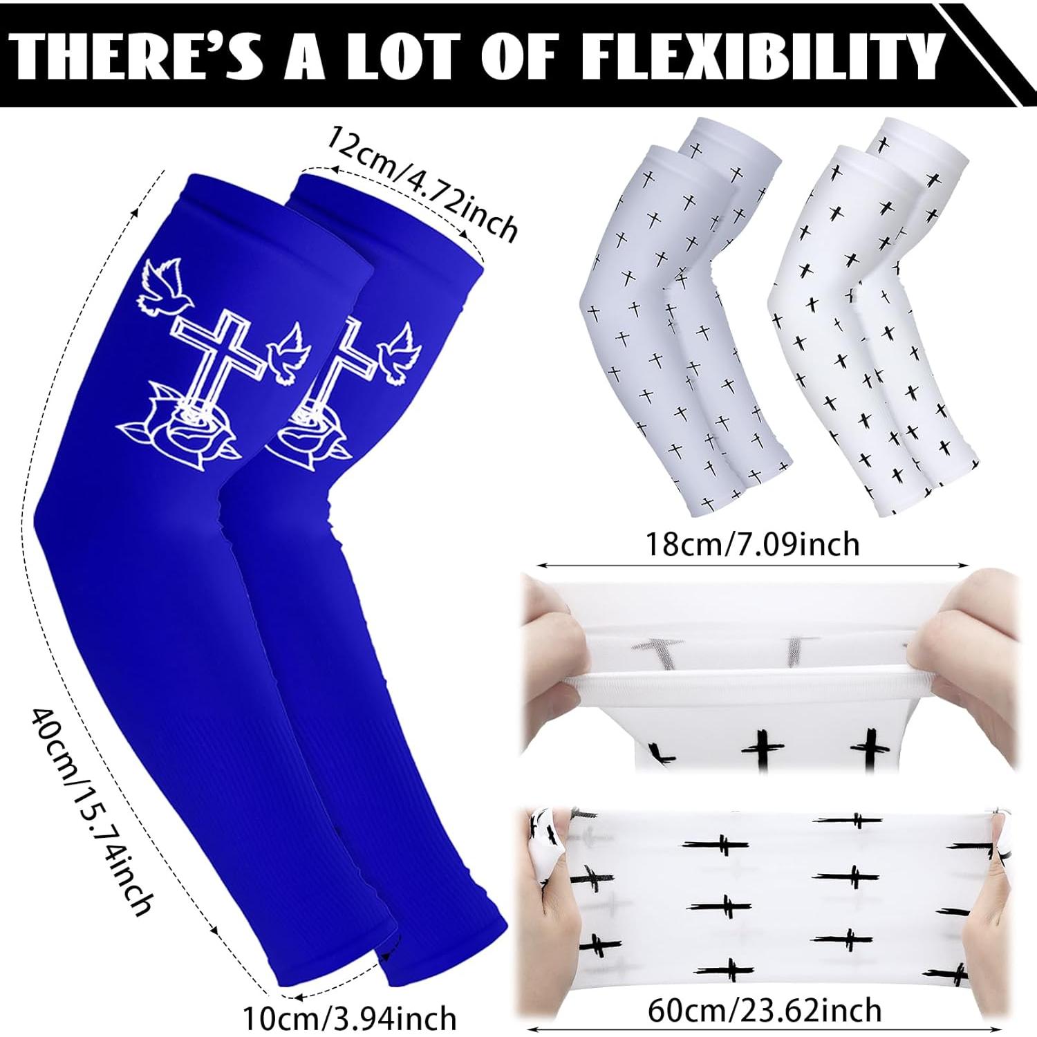 6 Pares Mangas de Brazo Cruz Cristianas para Deportes