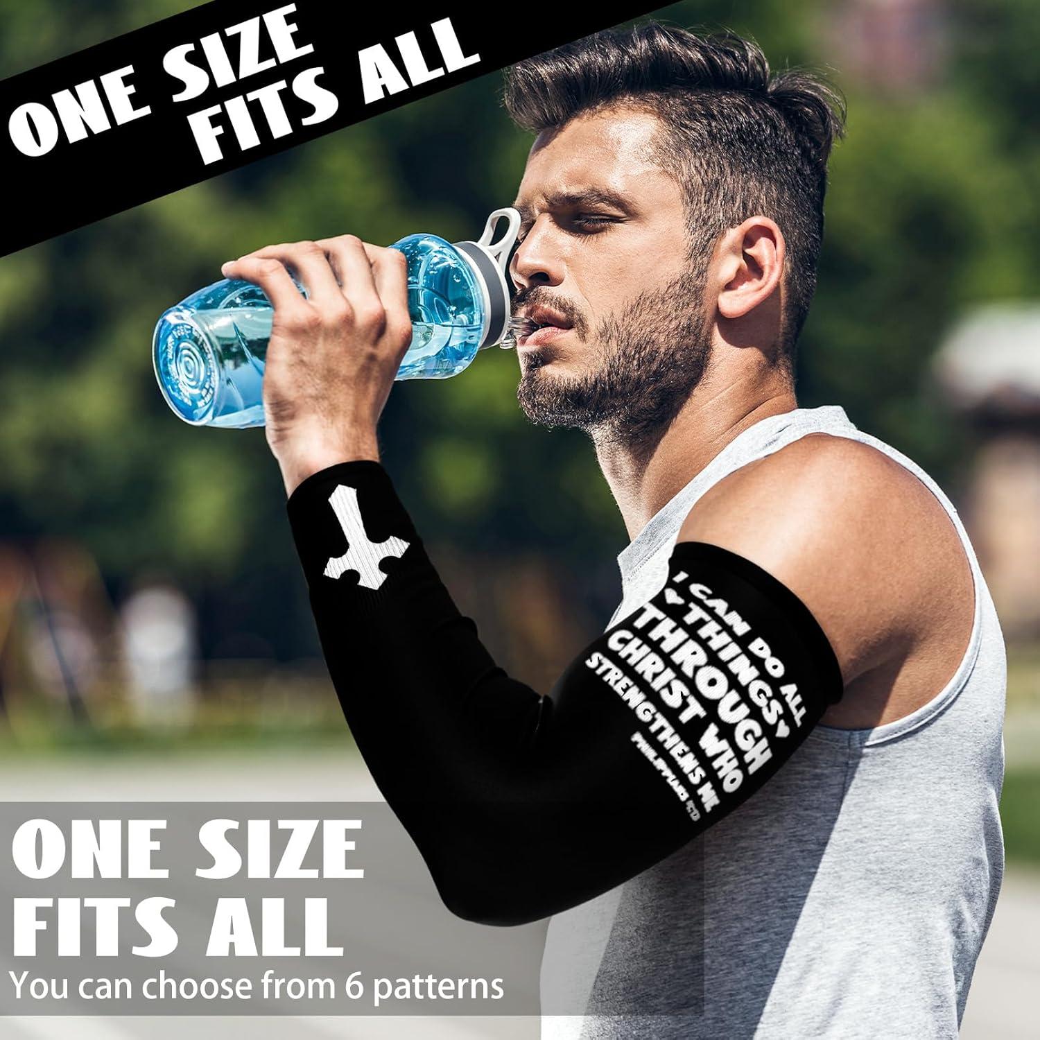 6 Pares Mangas de Brazo Cruz Cristianas para Deportes