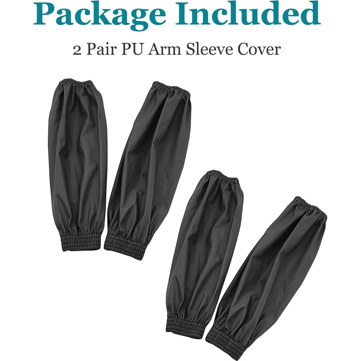 Mangas Protectores Yzurbu de PU Impermeables - 2 Pares Negros